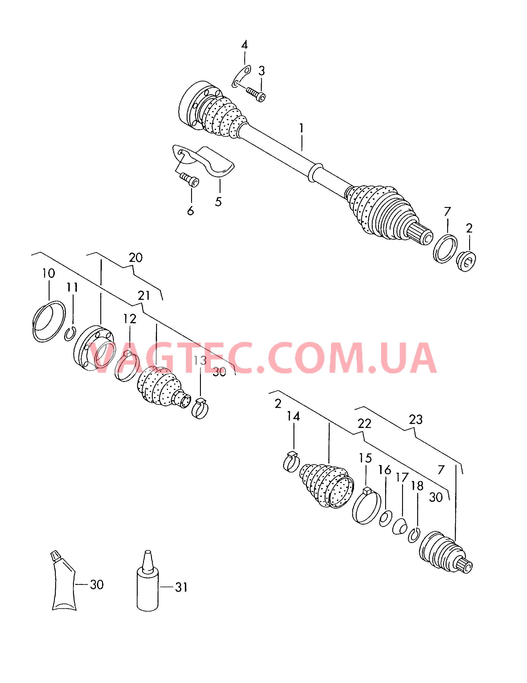 Приводной вал 6-ступ. механическая КП  для SEAT Ibiza 2009-1