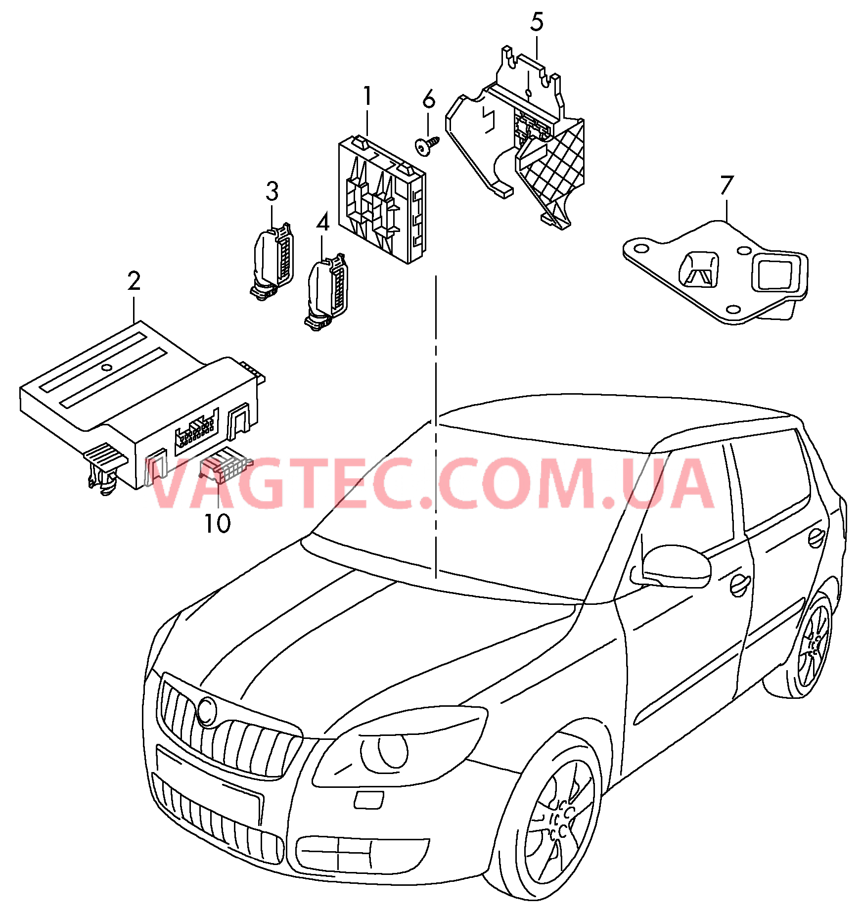 БУ (BCM) систем комфорта, межсетевого интерфейса и бортовой сети  для SKODA Roomster 2013