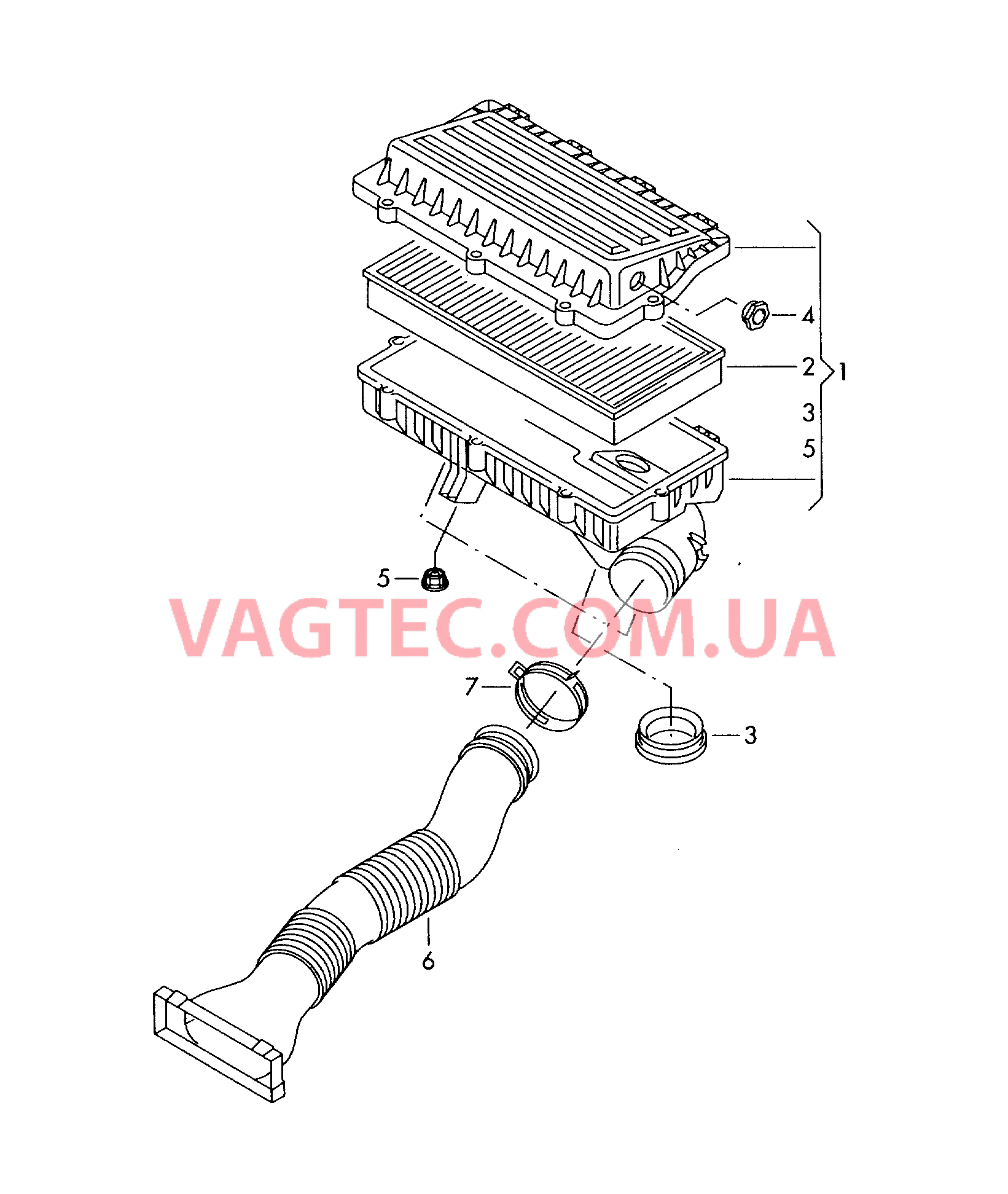 Возд. фильтр с сопутств. деталями  для VOLKSWAGEN GOLF 2010-1