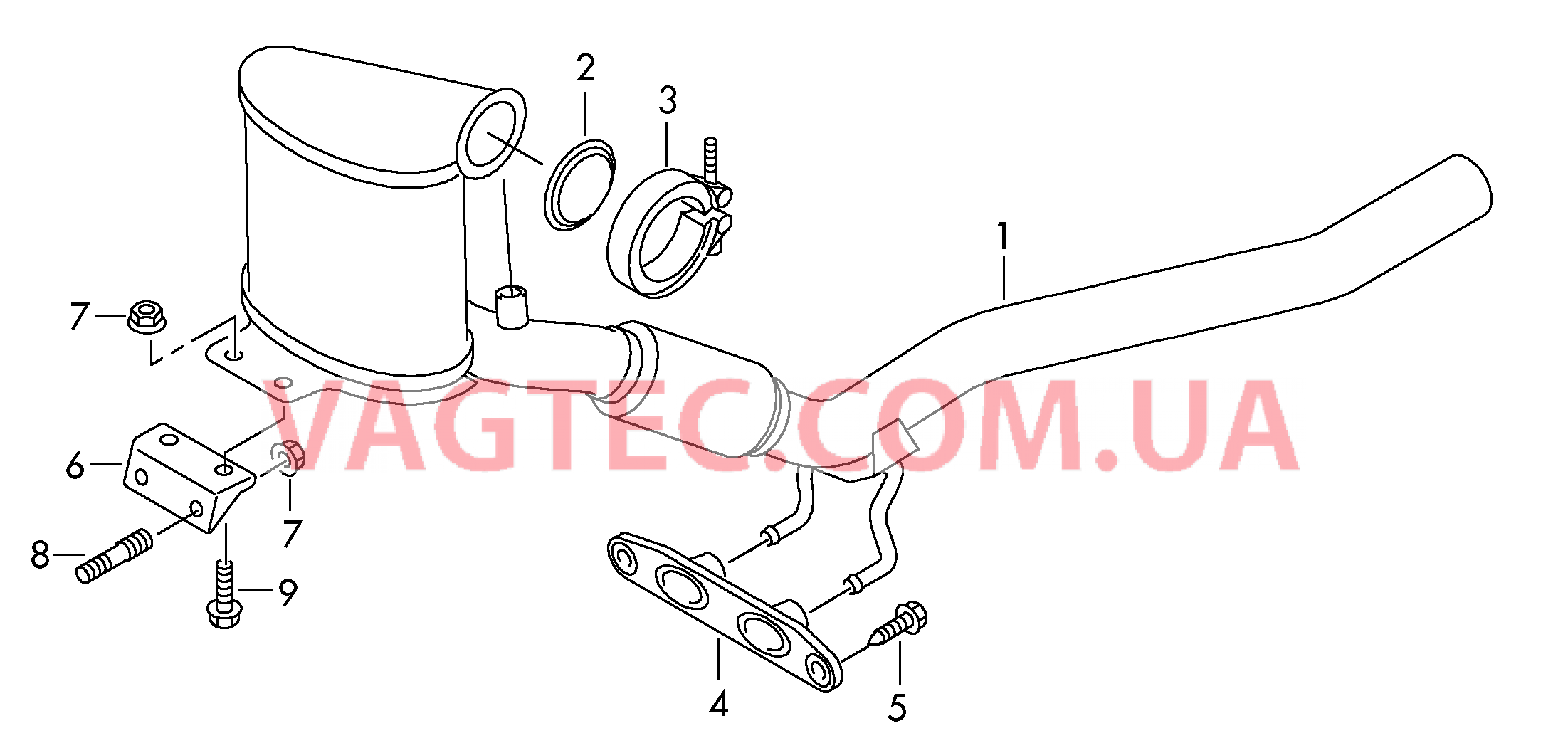 Труба выпуска ОГ с нейтрализат  для VOLKSWAGEN Tiguan 2014