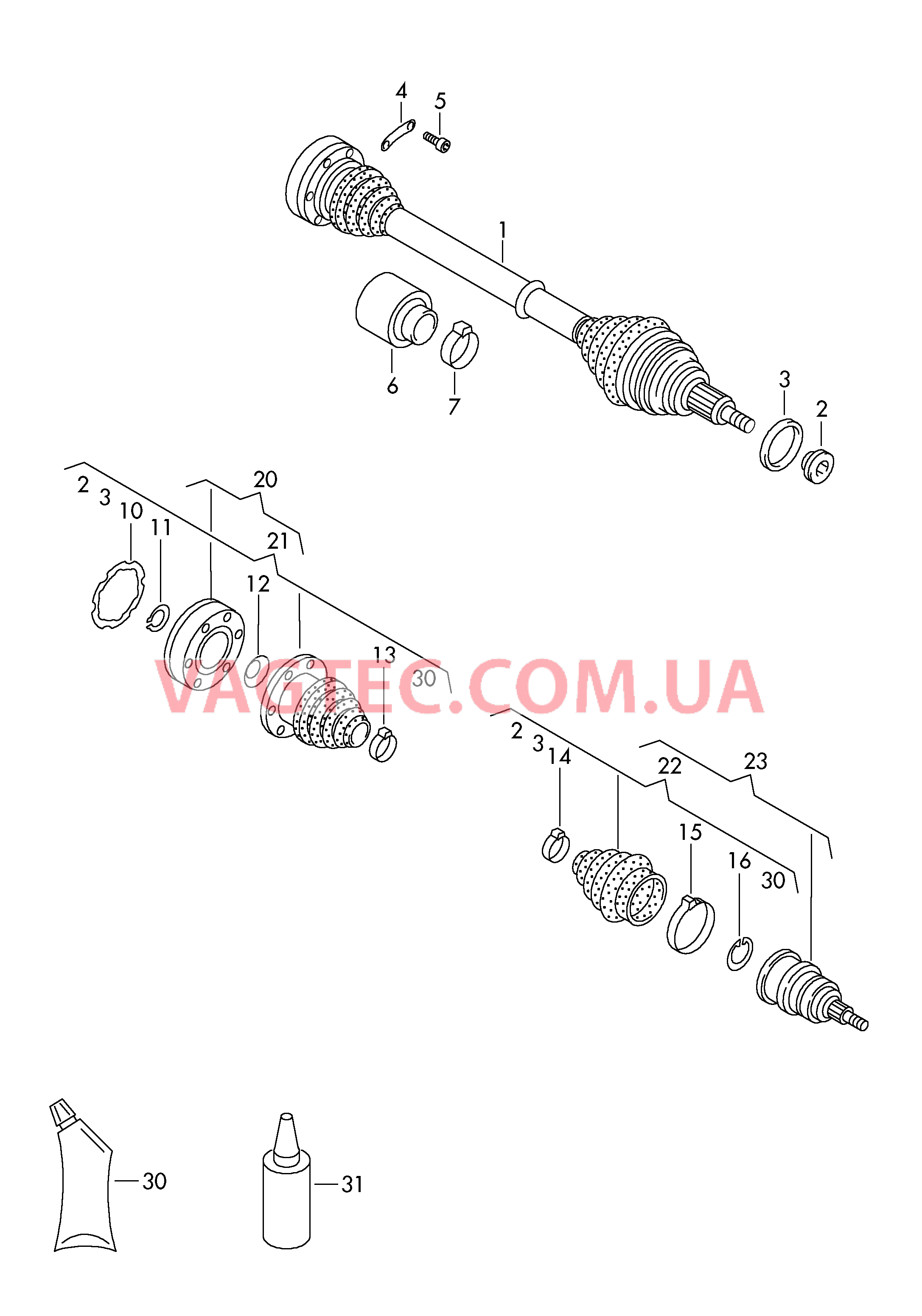 Приводной вал для 5-ступ. механической КП  для VOLKSWAGEN Polo 2015-3