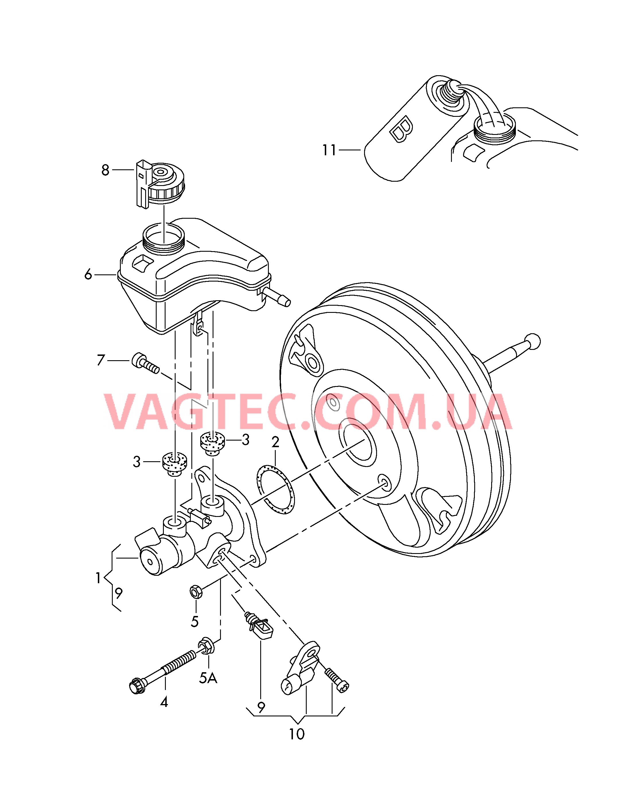 Главный тормозной цилиндр Бачок, компенсационный Тормозная жидкость  для SKODA Octavia 2010-1