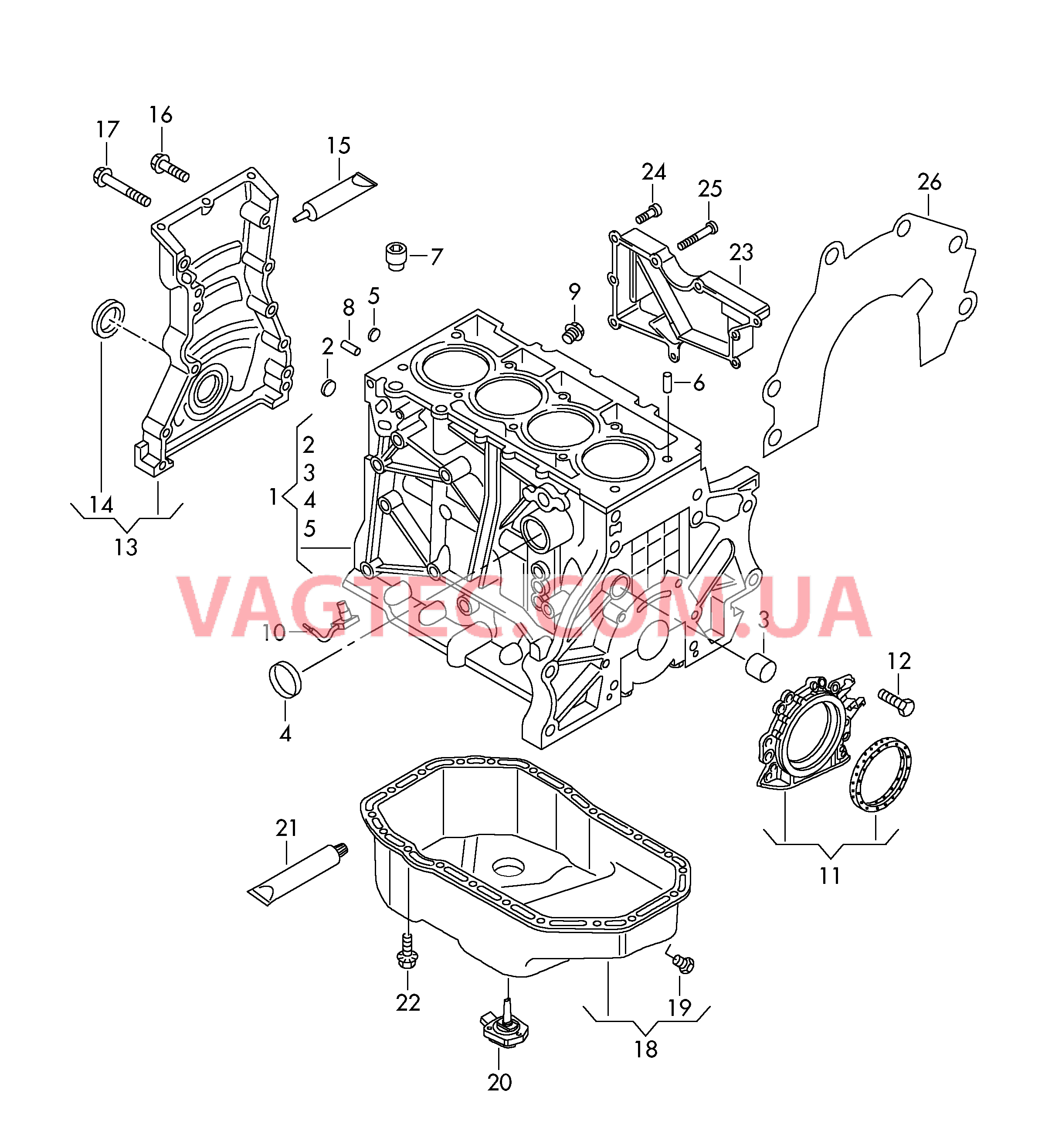 Блок цилиндров с поршнями Масляный поддон  для VOLKSWAGEN Jetta 2017-2