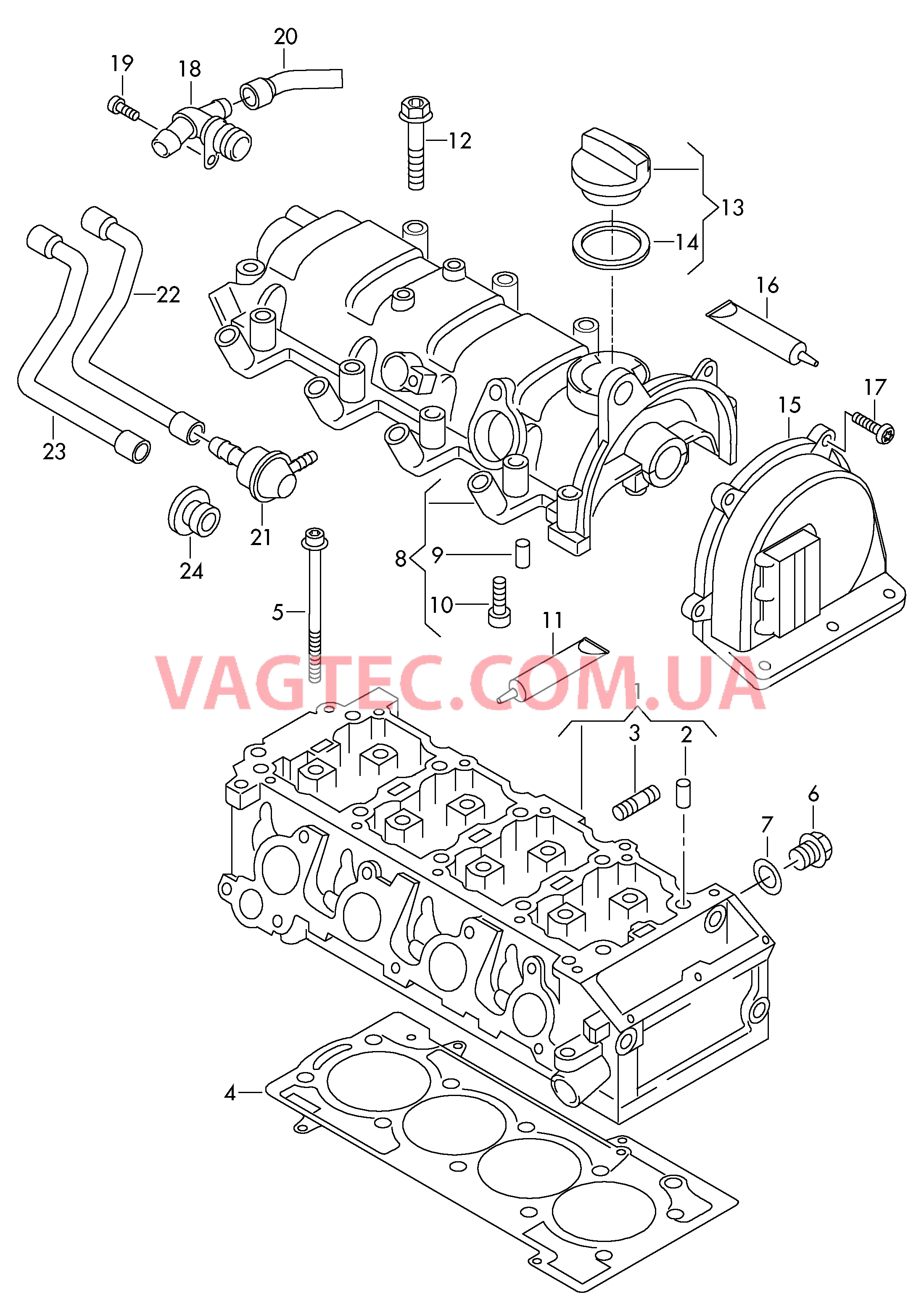 Головка блока цилиндров Крышка ГБЦ  для VOLKSWAGEN Golf.Plus 2011