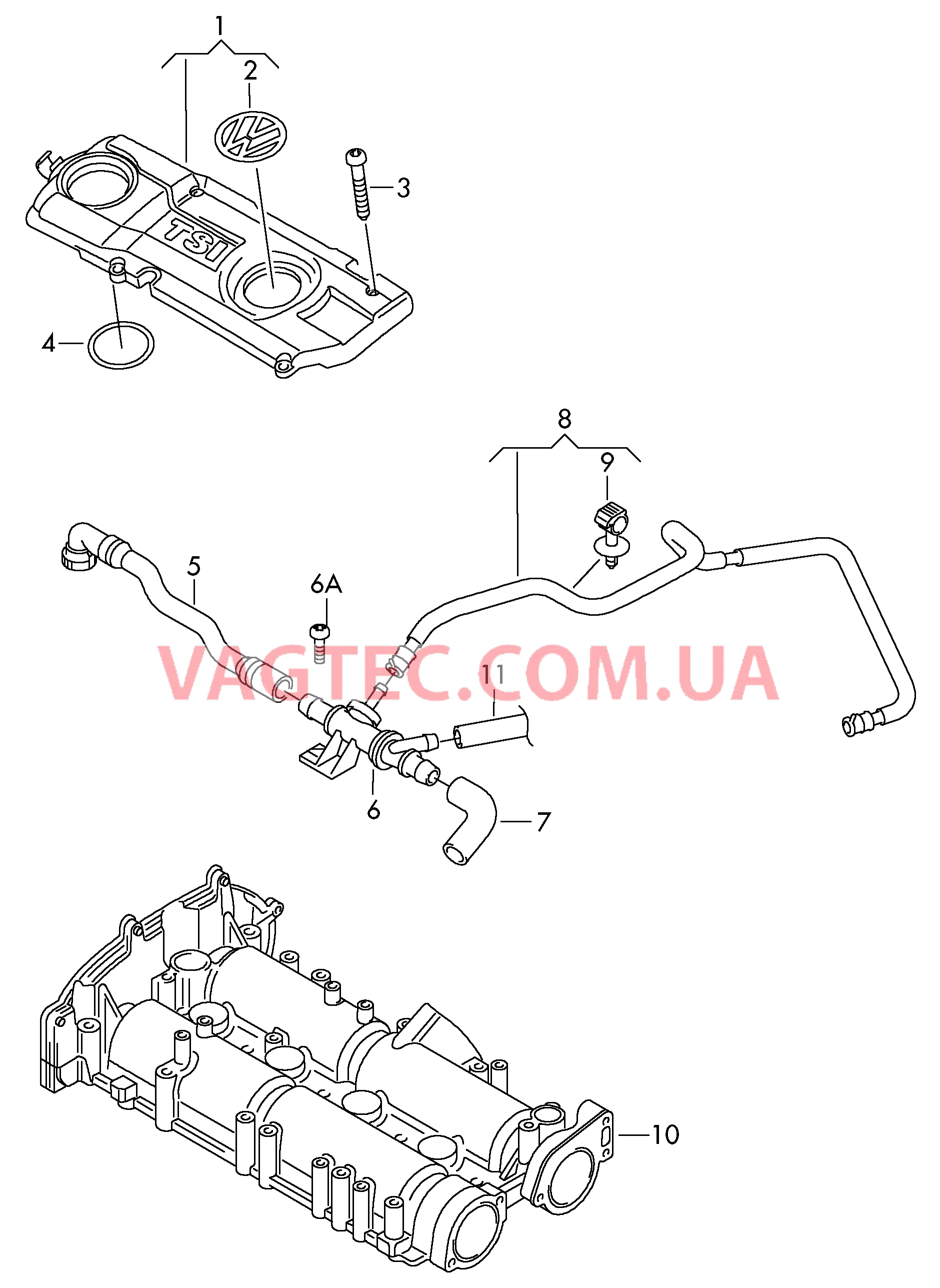 Защита картера двигателя Вентиляция для блока цилиндров  для SEAT Altea 2012