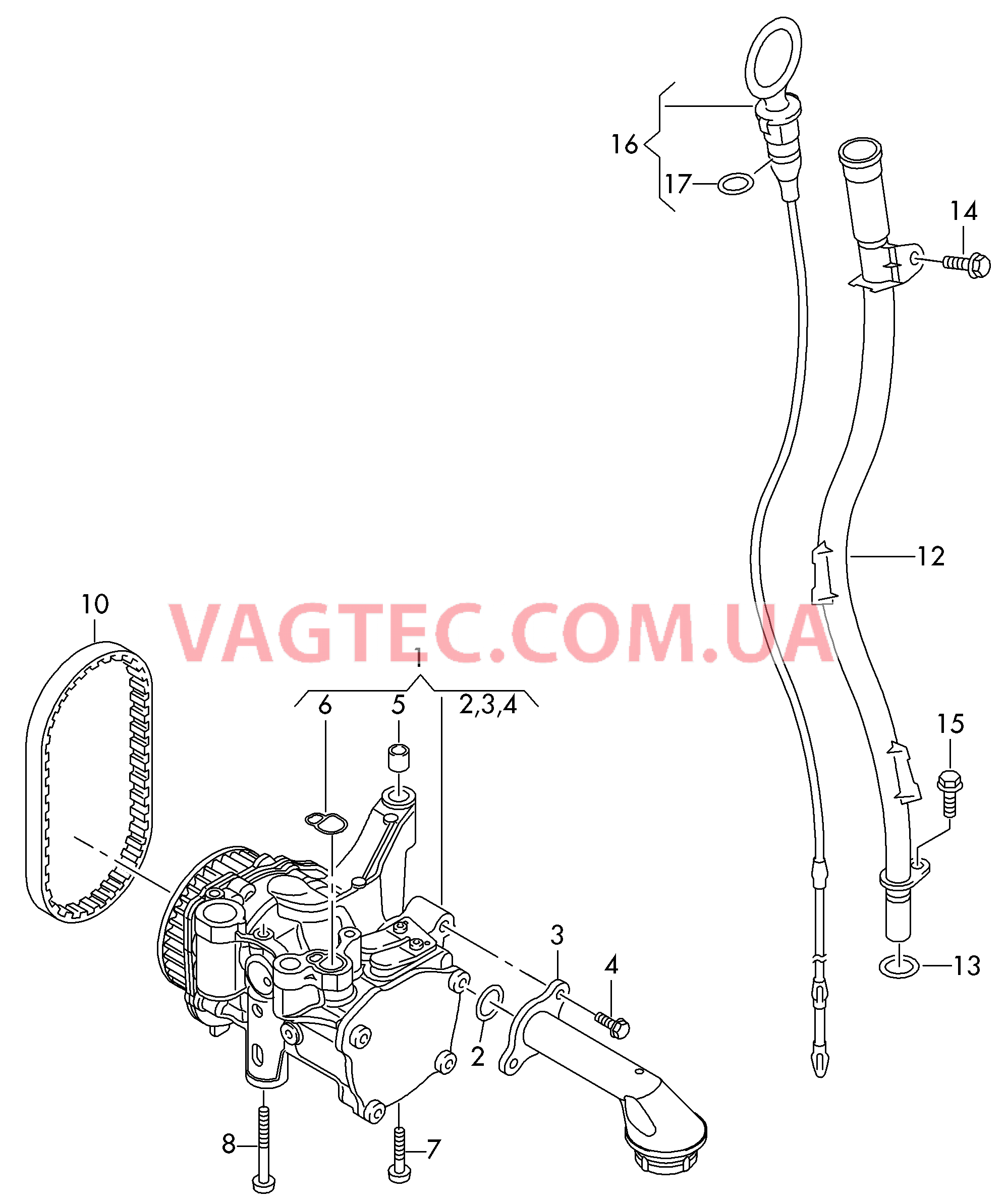 Масляный насос с встроенным вакуумным насосом  Маслоизмерительный щуп  для VOLKSWAGEN Touran 2017