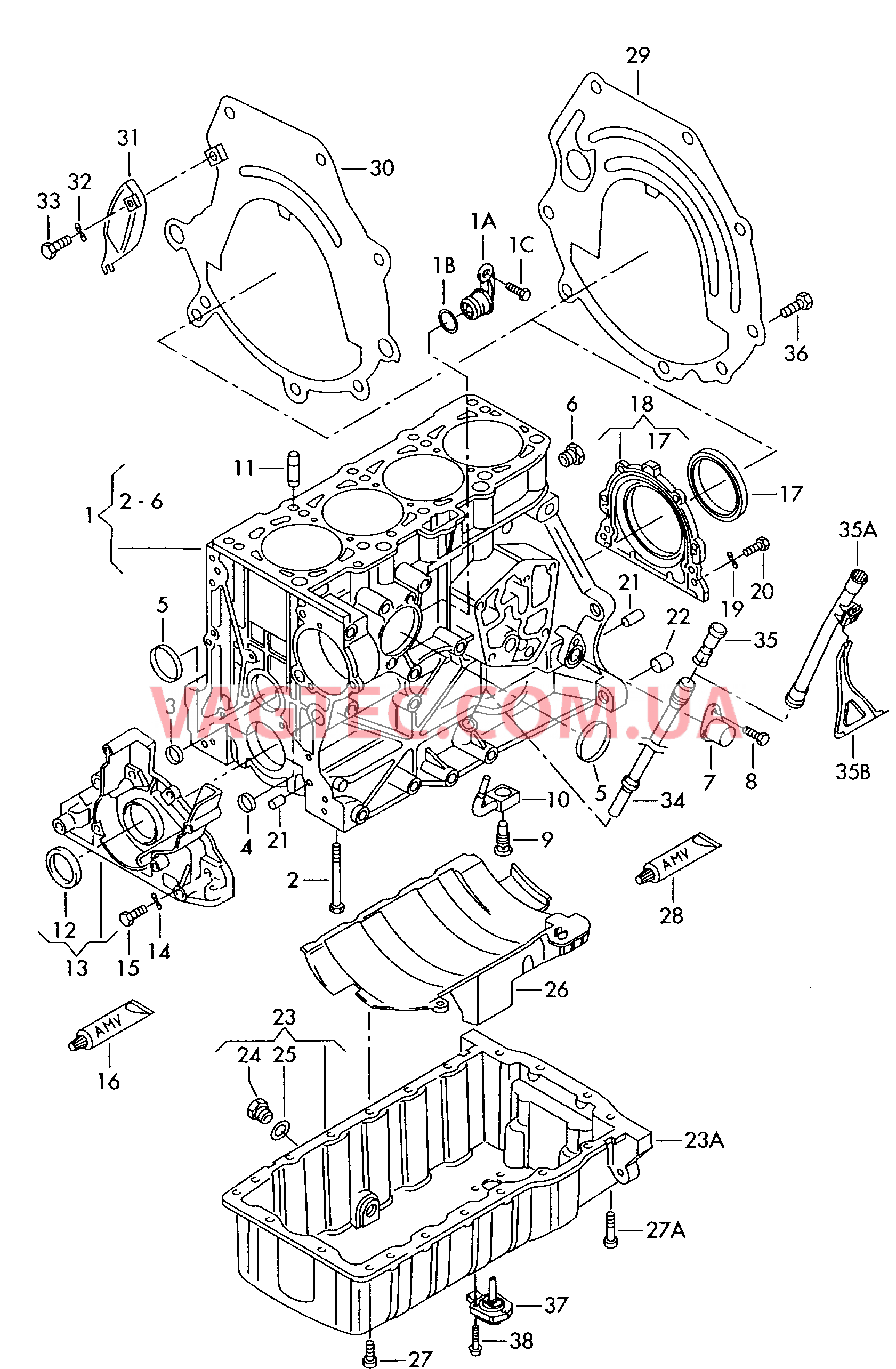 Блок цилиндров с поршнями Масляный поддон  для VOLKSWAGEN Passat 2003