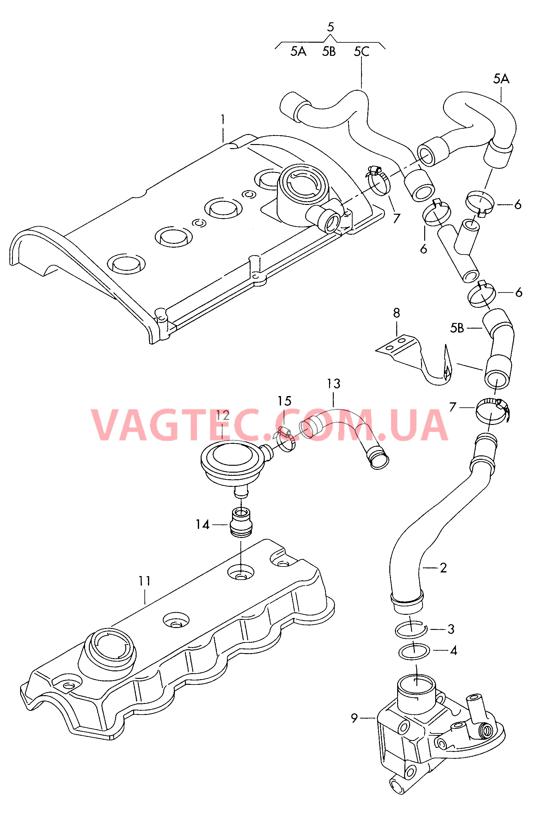 Вентиляция для крышки головки блока  для SEAT Ibiza 2001