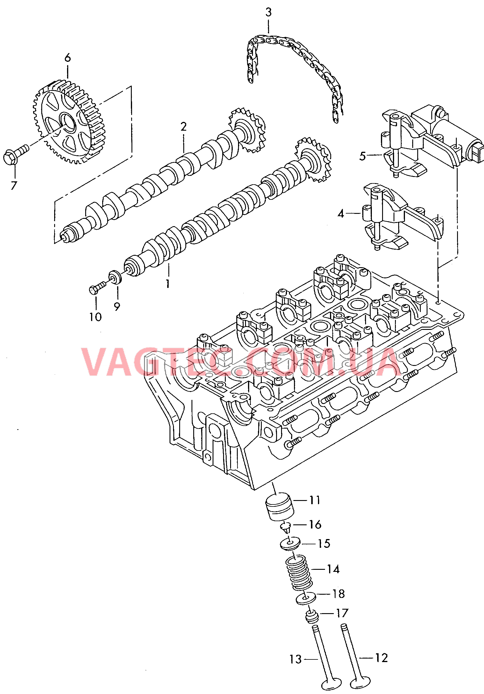 Распределительный вал, клапаны  для VOLKSWAGEN Bora 2005