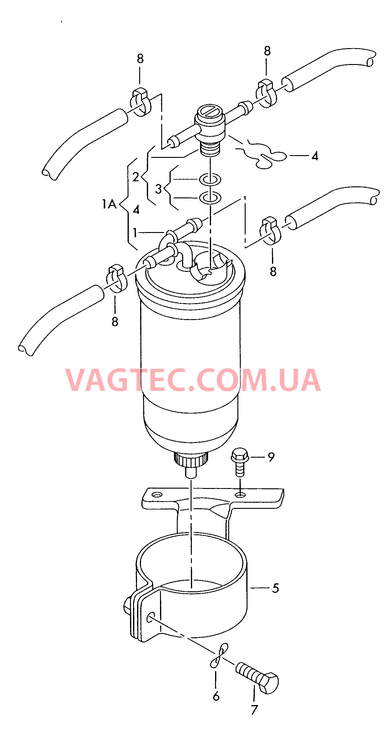 Топливный фильтр  F 8D-Y-160 001>>* для AUDI A4Q 2000