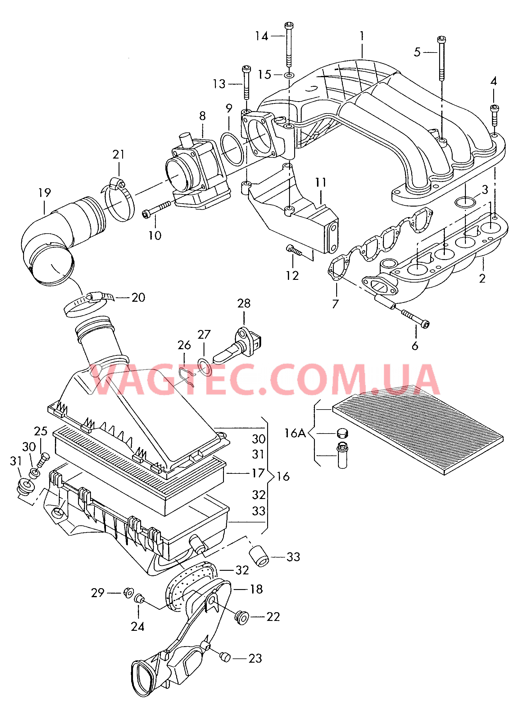 Патрубок впускного тракта Возд. фильтр с сопутств. деталями  для SEAT Toledo 2001