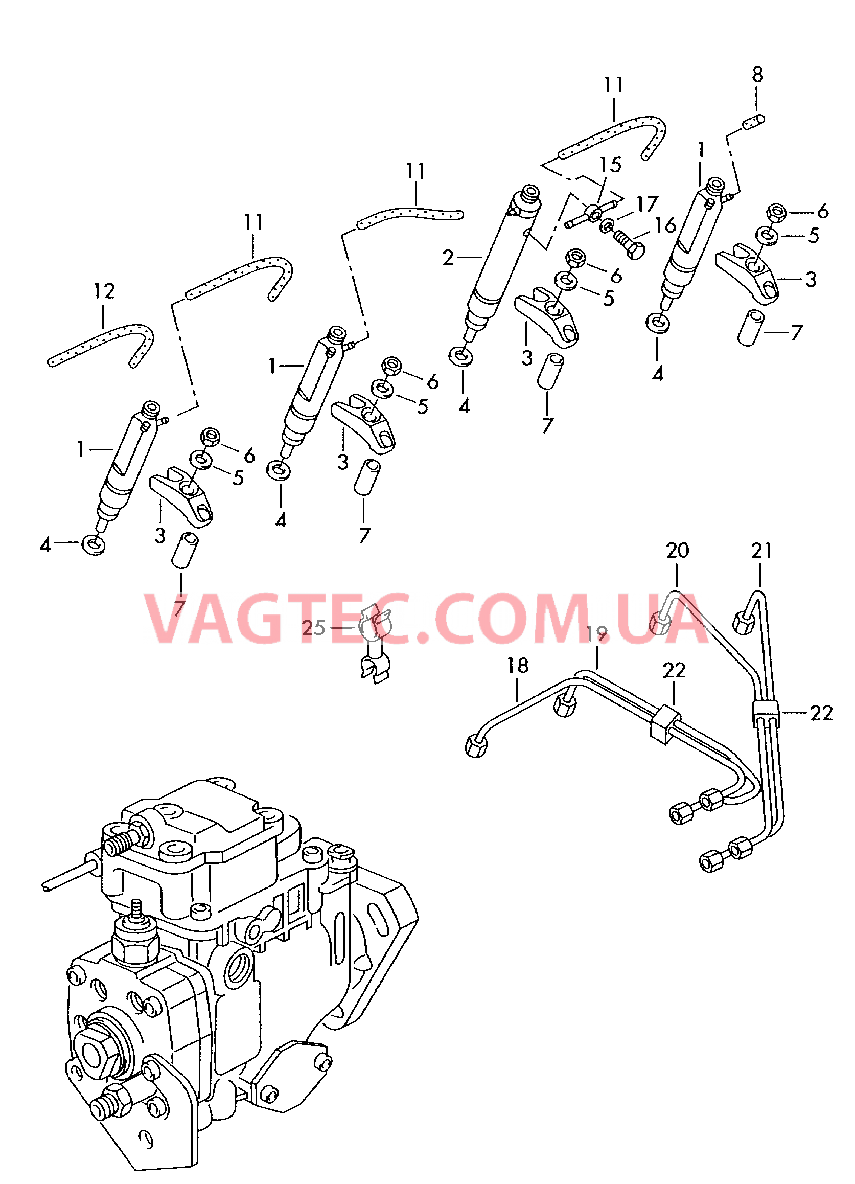 Форсунка Нагнетательная труба  для VOLKSWAGEN Bora 2005