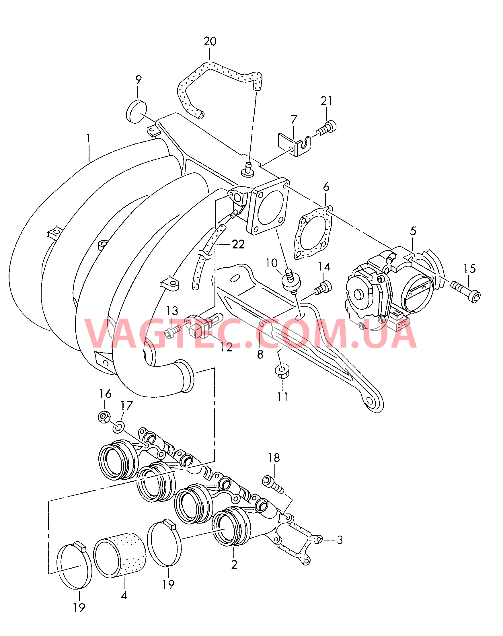 Блок дроссельной заслонки Вакуумная система Cистема впуска воздуха F             >> 1U-V-040 000* для SKODA Octavia 2000