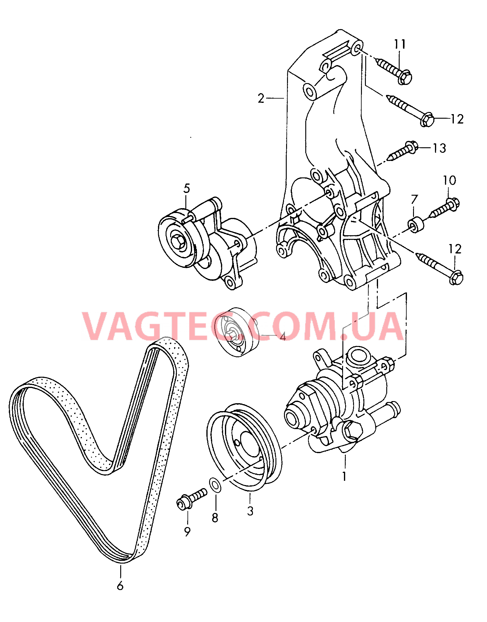 Крыльчатый насос для ГУРа  для VOLKSWAGEN Bora 2005