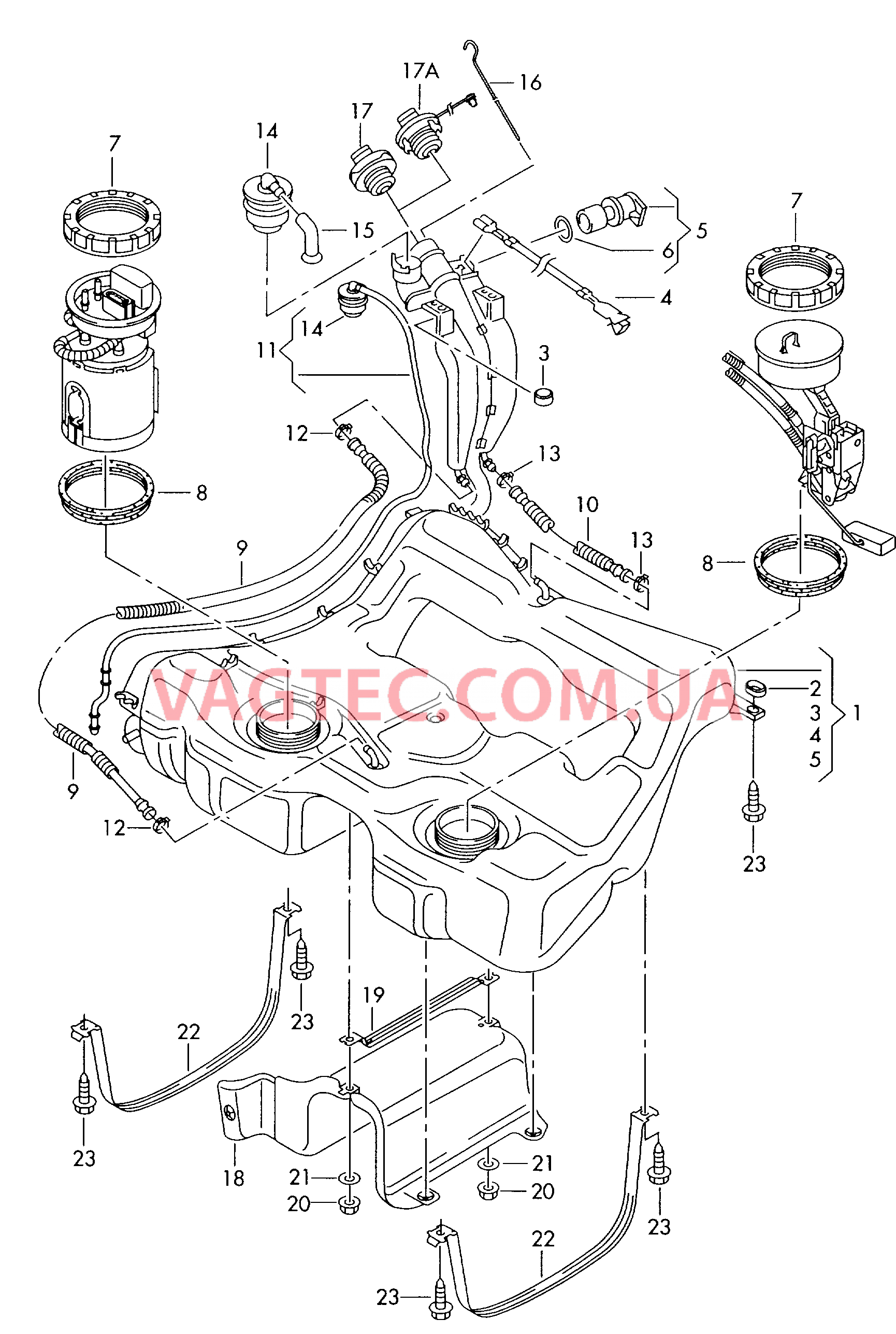 Бак, топливный  для VOLKSWAGEN GOLF 2002