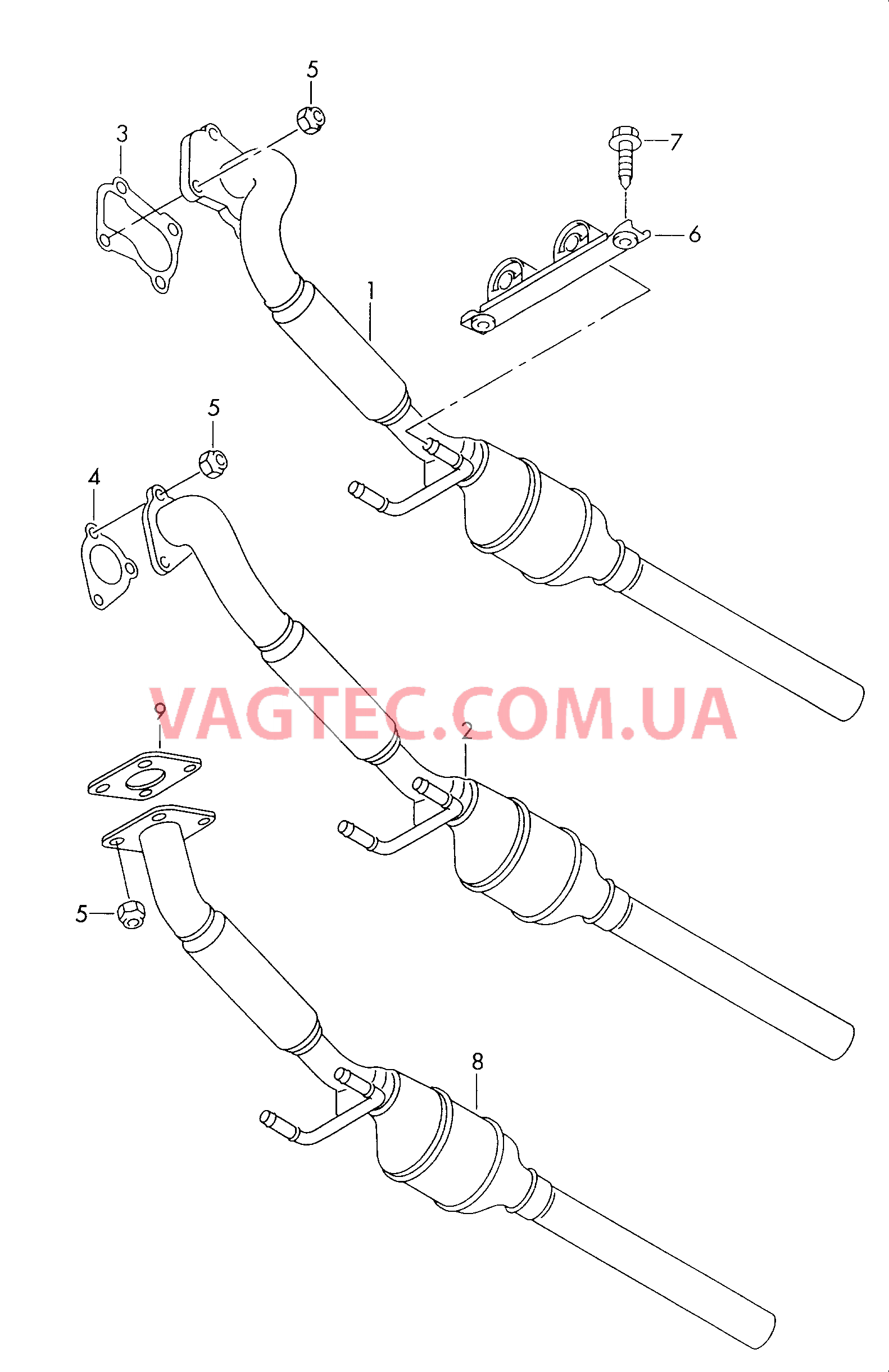 Труба выпуска ОГ с нейтрализат  для VOLKSWAGEN GOLF 2008-1