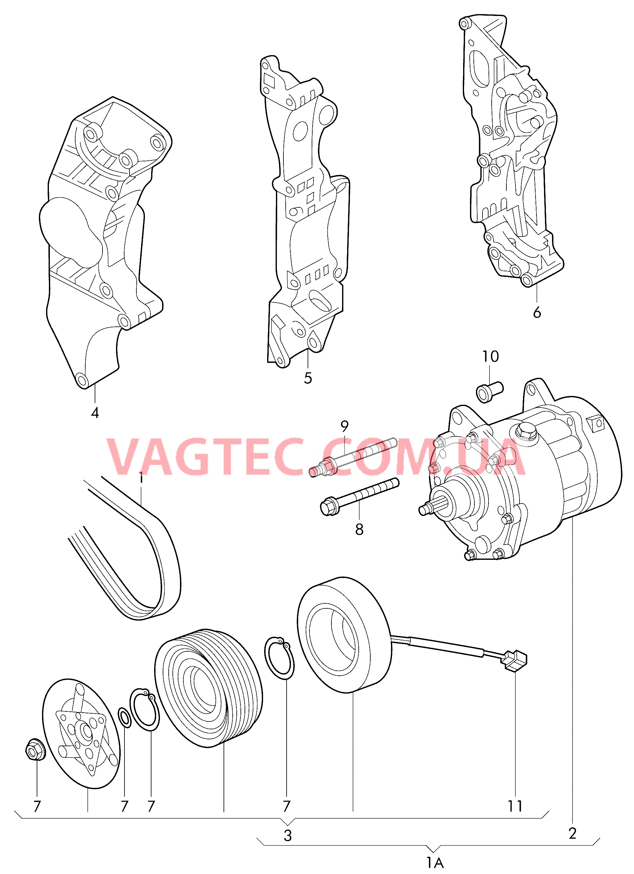Компрессор климатической уст. Детали соединительные и крепежные для компрессора  для VOLKSWAGEN Bora 2004