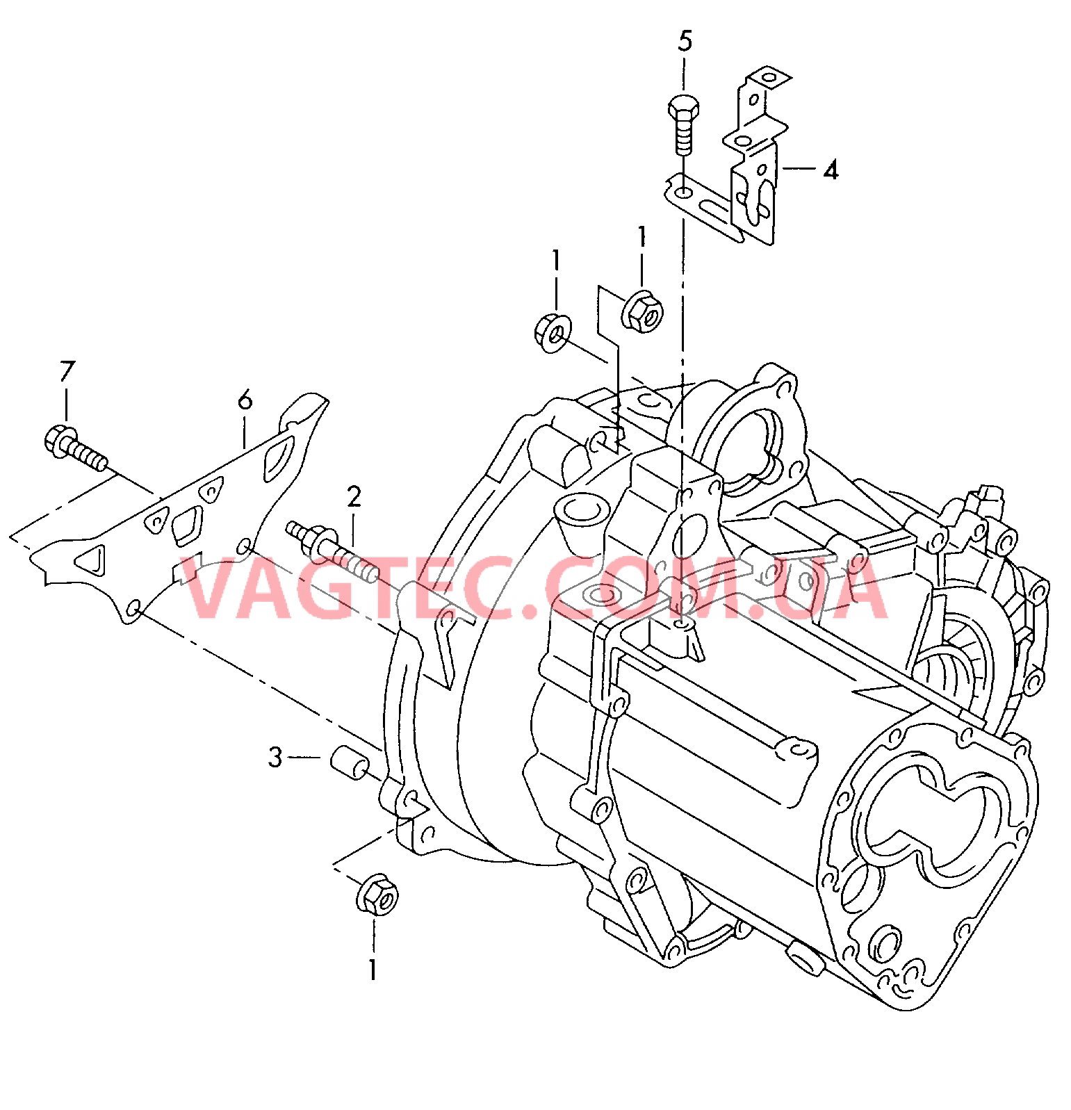 Детали крепления для двигателя и КП  для 5-ступ. механической КП  для SKODA Octavia 2005