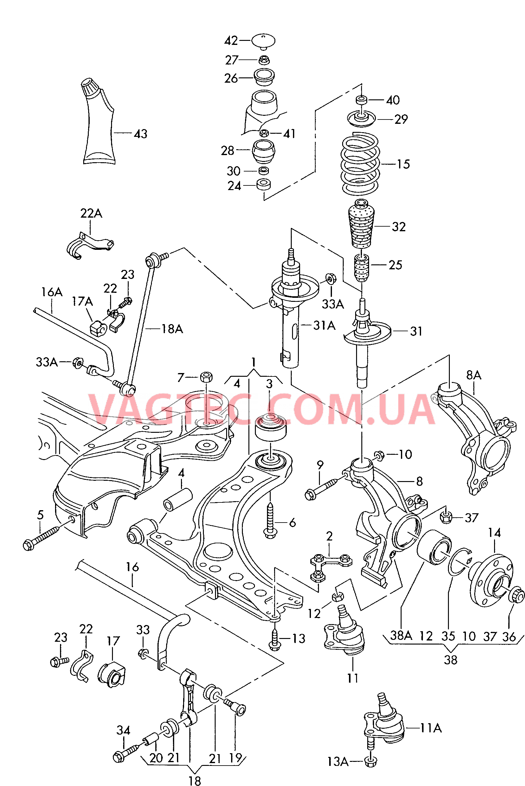 Рычаг подвески, поперечный Подвеска Поворотный кулак F 1M-1-035 001>>* для SEAT Leon 2000