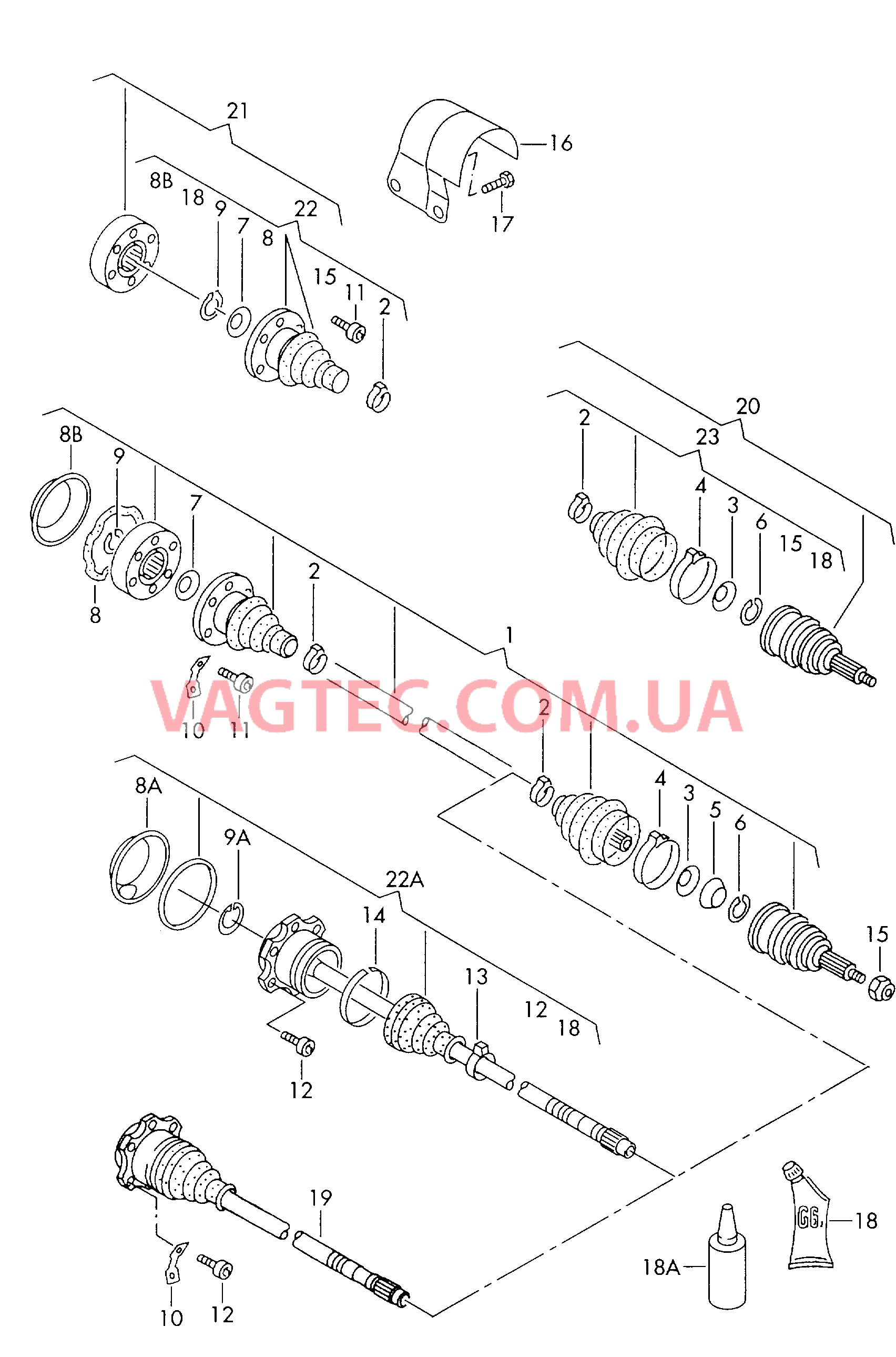 Приводной вал  для AUDI TT 2001