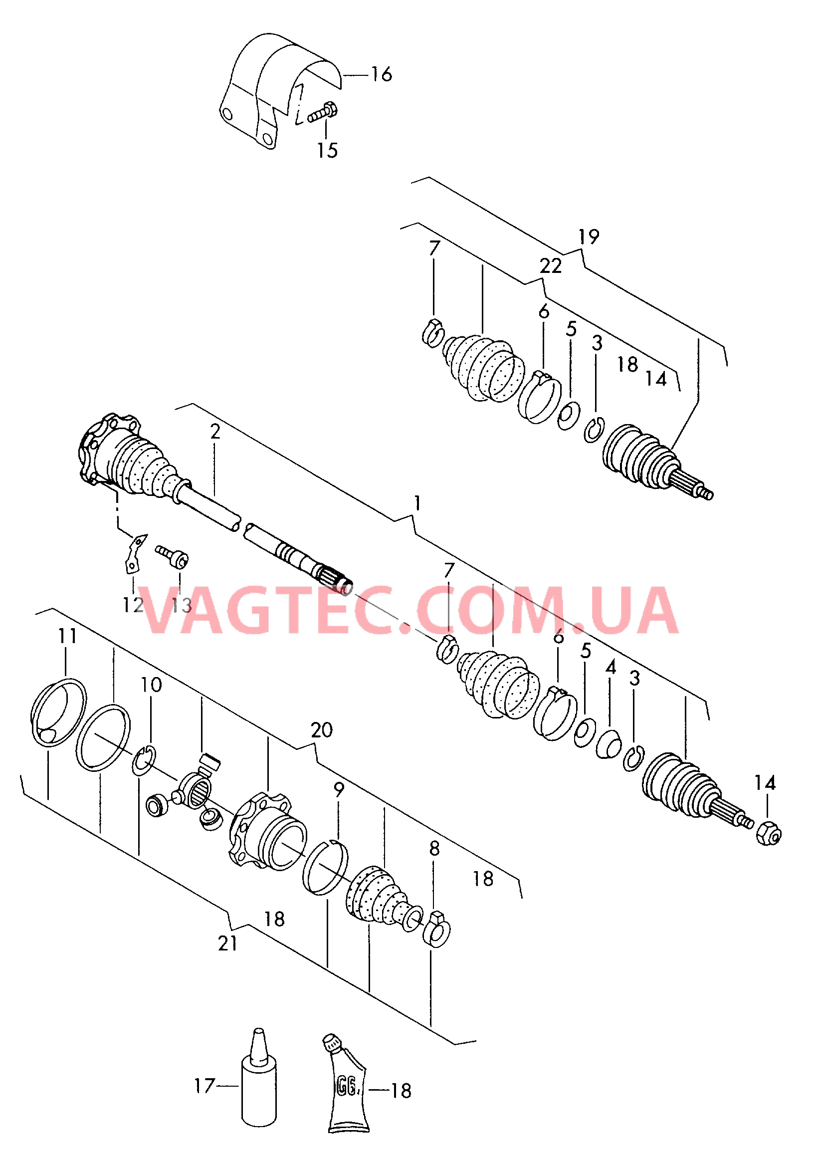 Приводной вал  для AUDI A2 2003