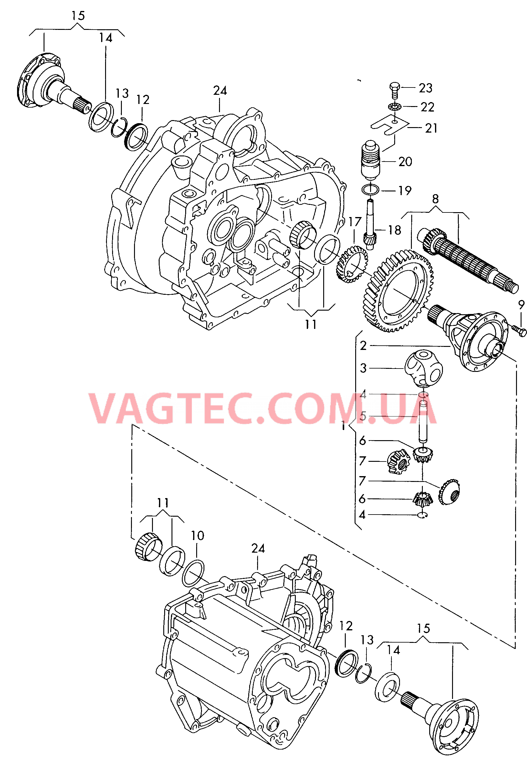 Дифференциал Агрегат, приводной для 5-ступ. механической КП  для SKODA Octavia 2004