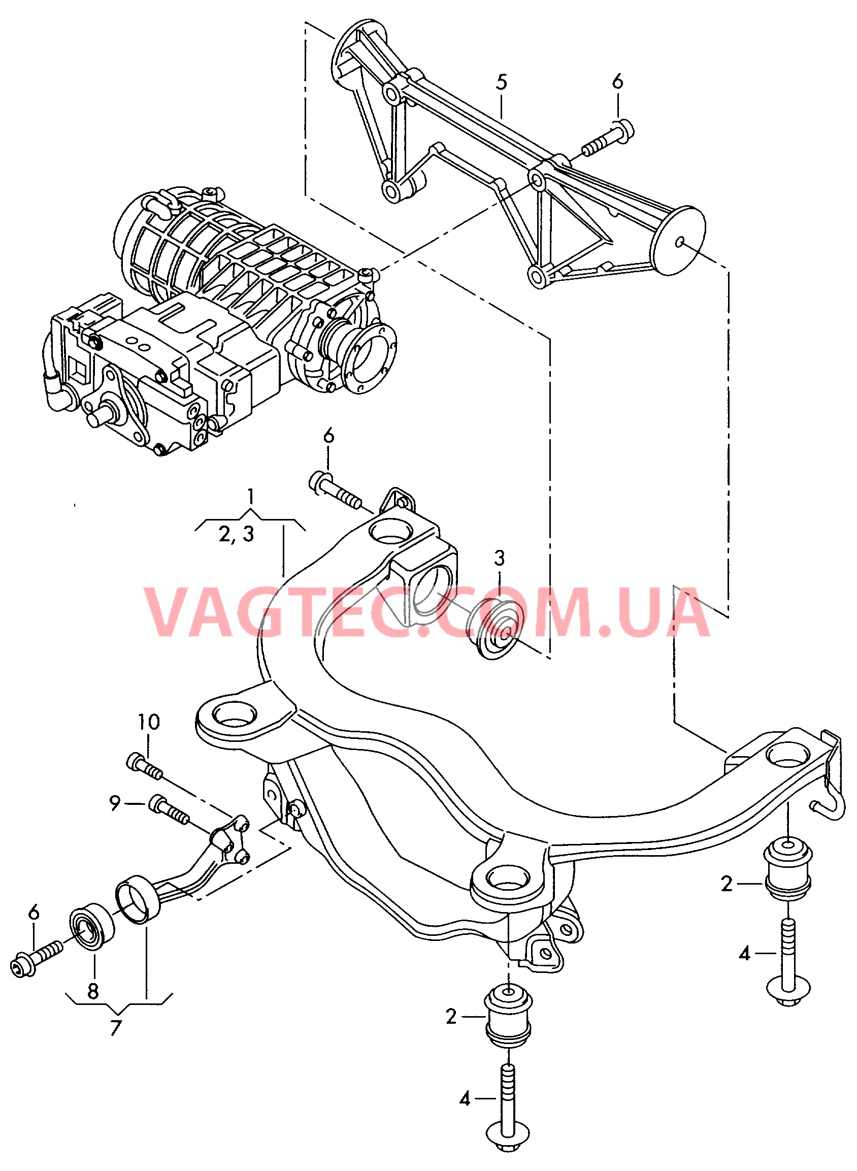 Подрамник Поперечина для главн. передачи Опора коробки передач  для VOLKSWAGEN GOLF 2002