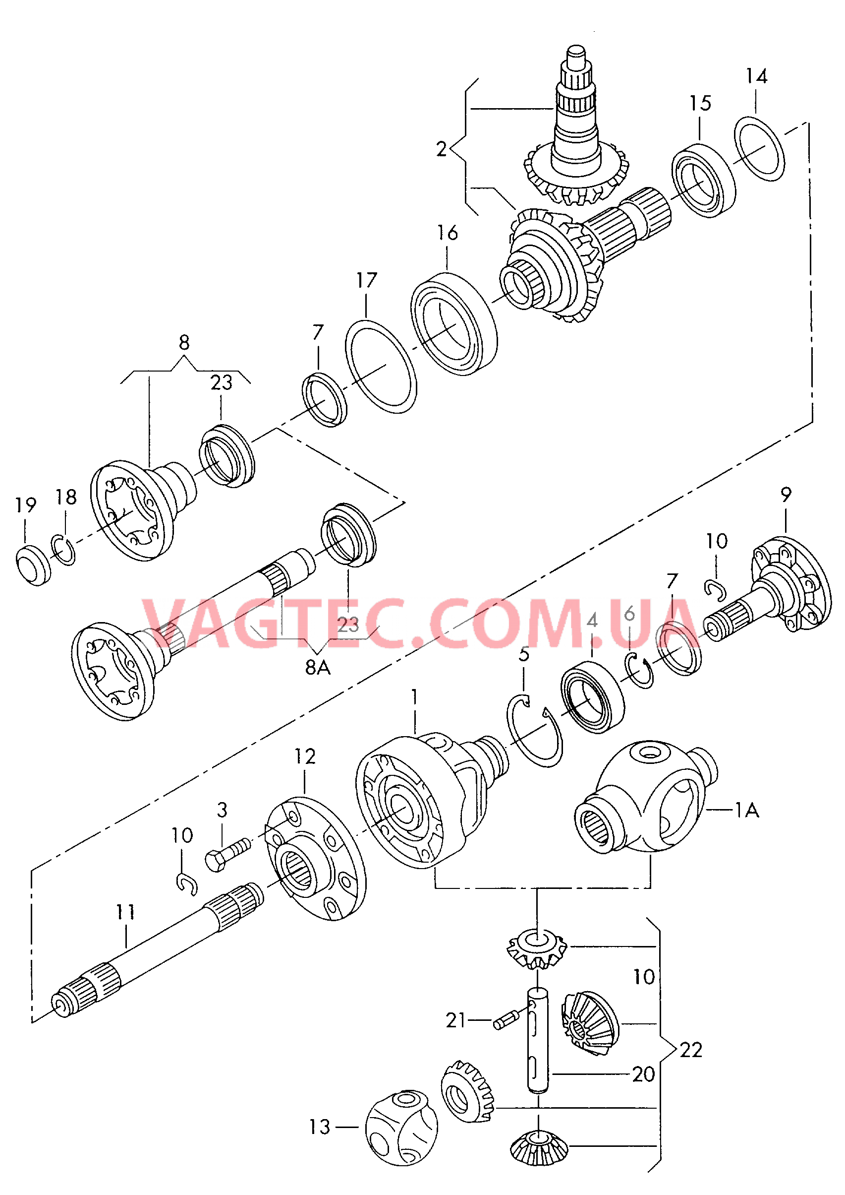 Дифференциал Главная передача  для VOLKSWAGEN Bora 2001