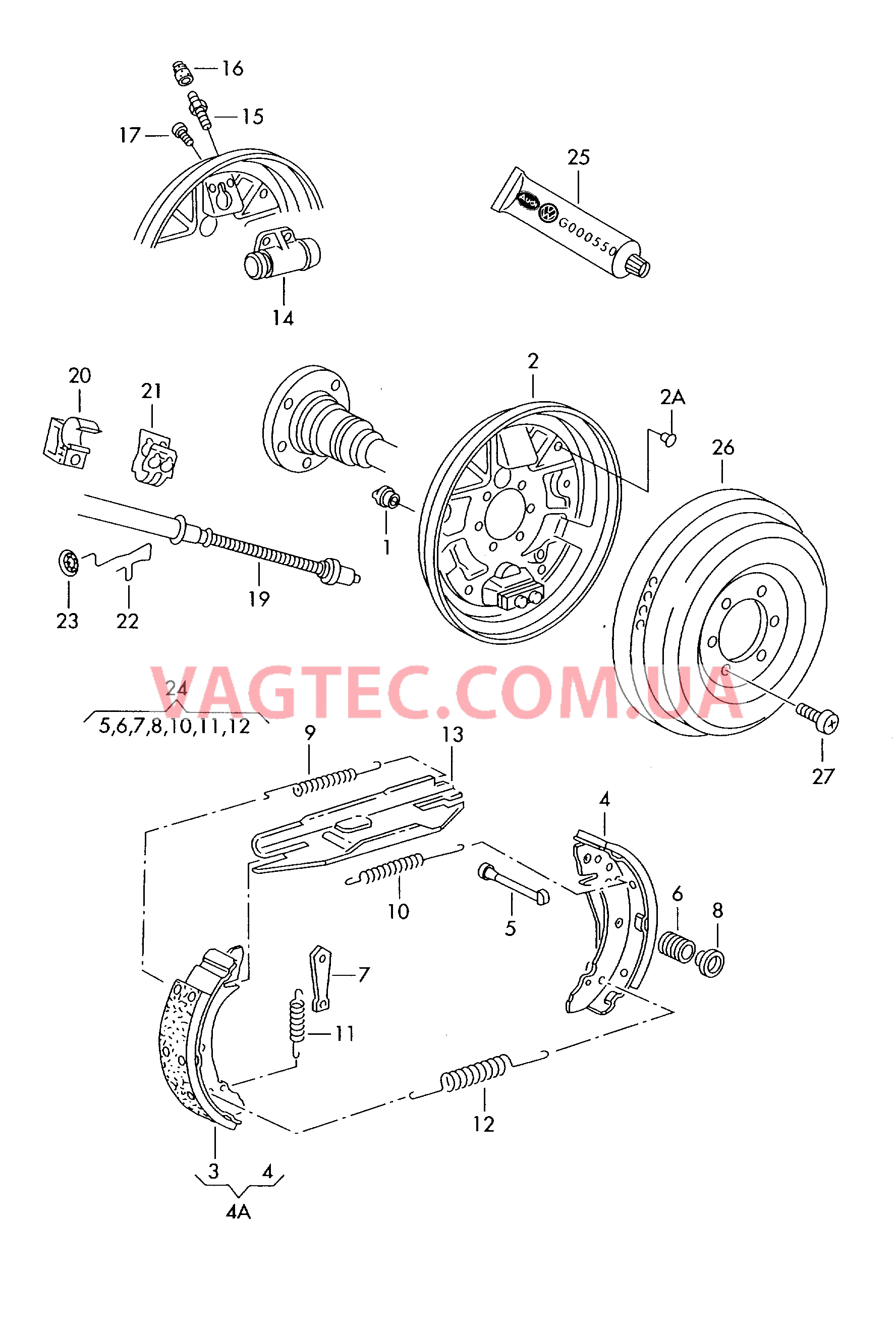 Тормозный щит Колесный тормозной цилиндр Колодка тормозная с накладкой Трос стояночного тормоза  для SKODA Octavia 2007