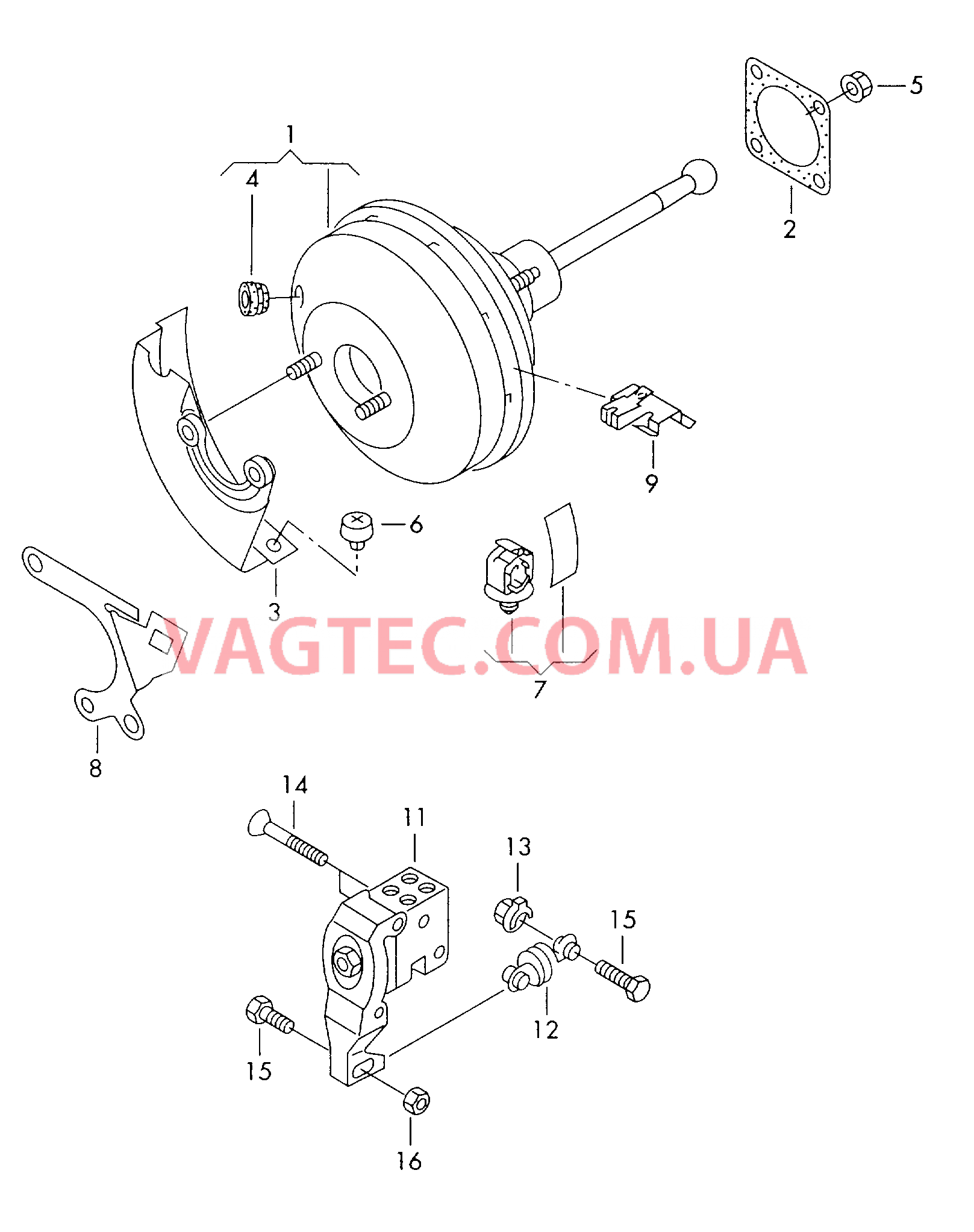  VW JETTA Усилитель тормозного привода  F             >> 1K-6-741 206* для VOLKSWAGEN Jetta 2006