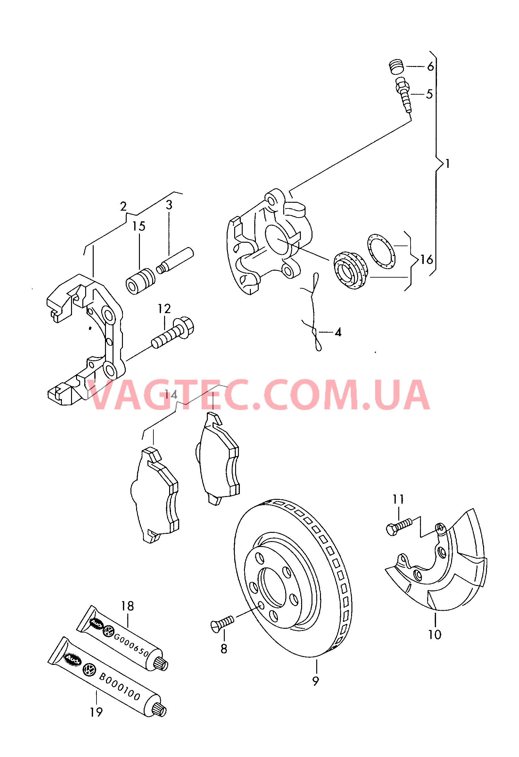 Дисковые тормоза  для VOLKSWAGEN GOLF 2001