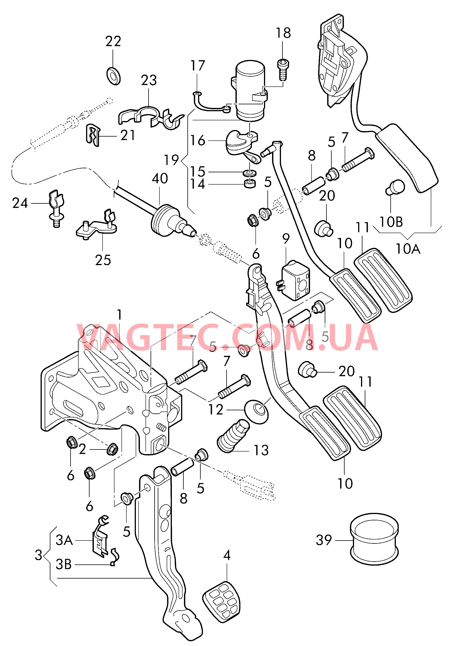 Педали тормоза и акселератора  для VOLKSWAGEN Bora 2002