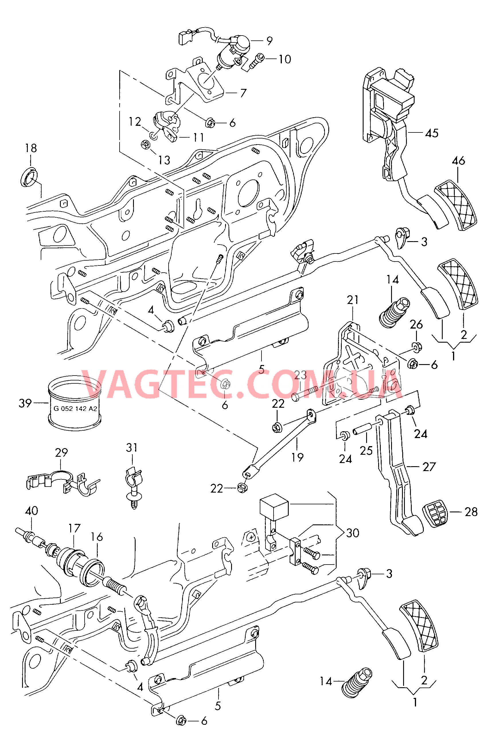 Педали тормоза и акселератора  для VOLKSWAGEN GOLF 2003