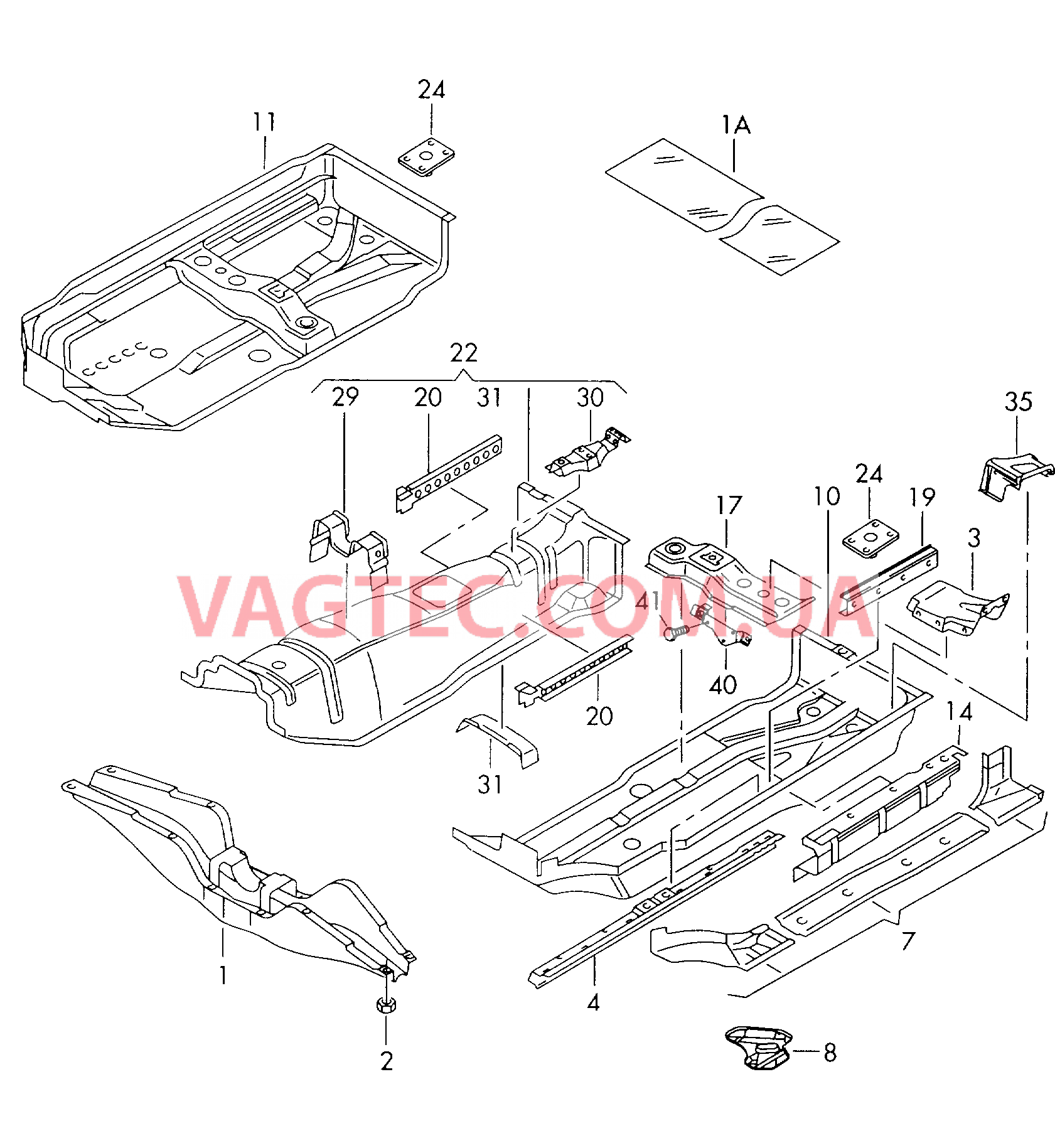 Панель пола  для VOLKSWAGEN GOLF 2002