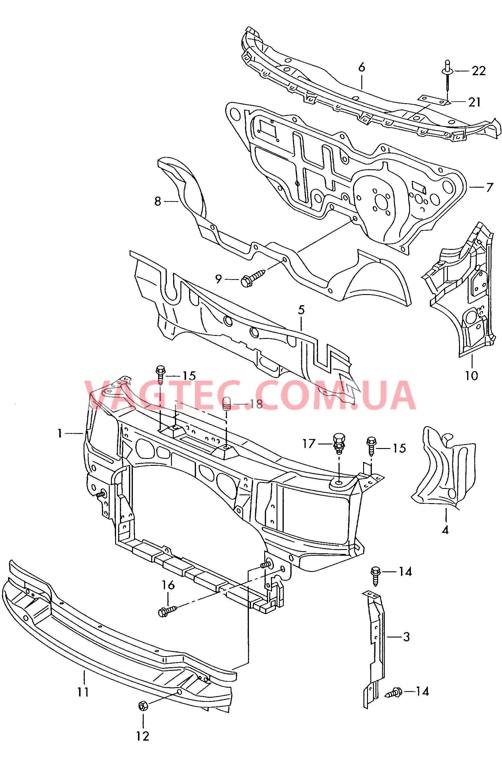 Передняя часть кузова  для SKODA Octavia 2004