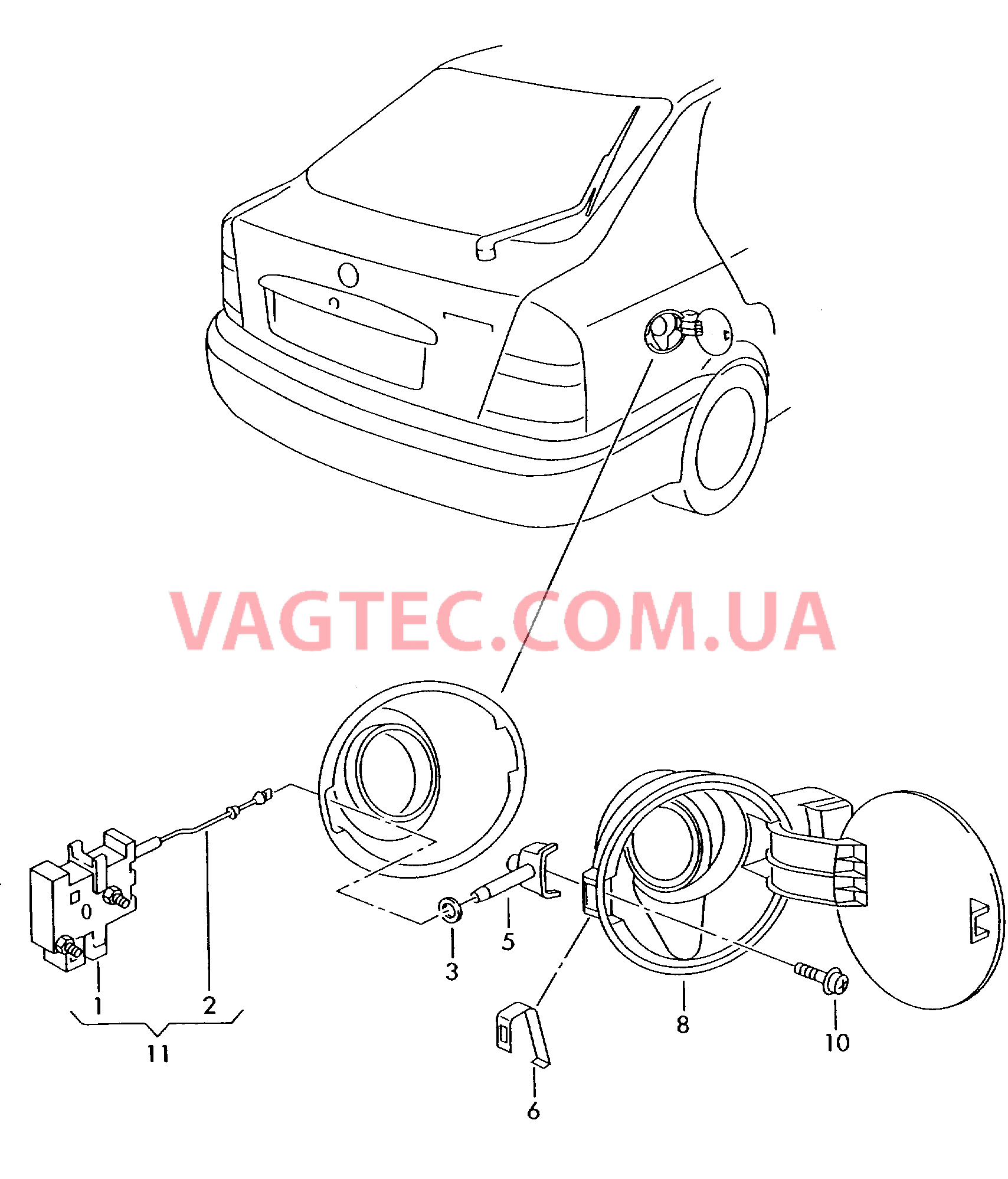 Крышка лючка залив. горловины  для SKODA Octavia 2008