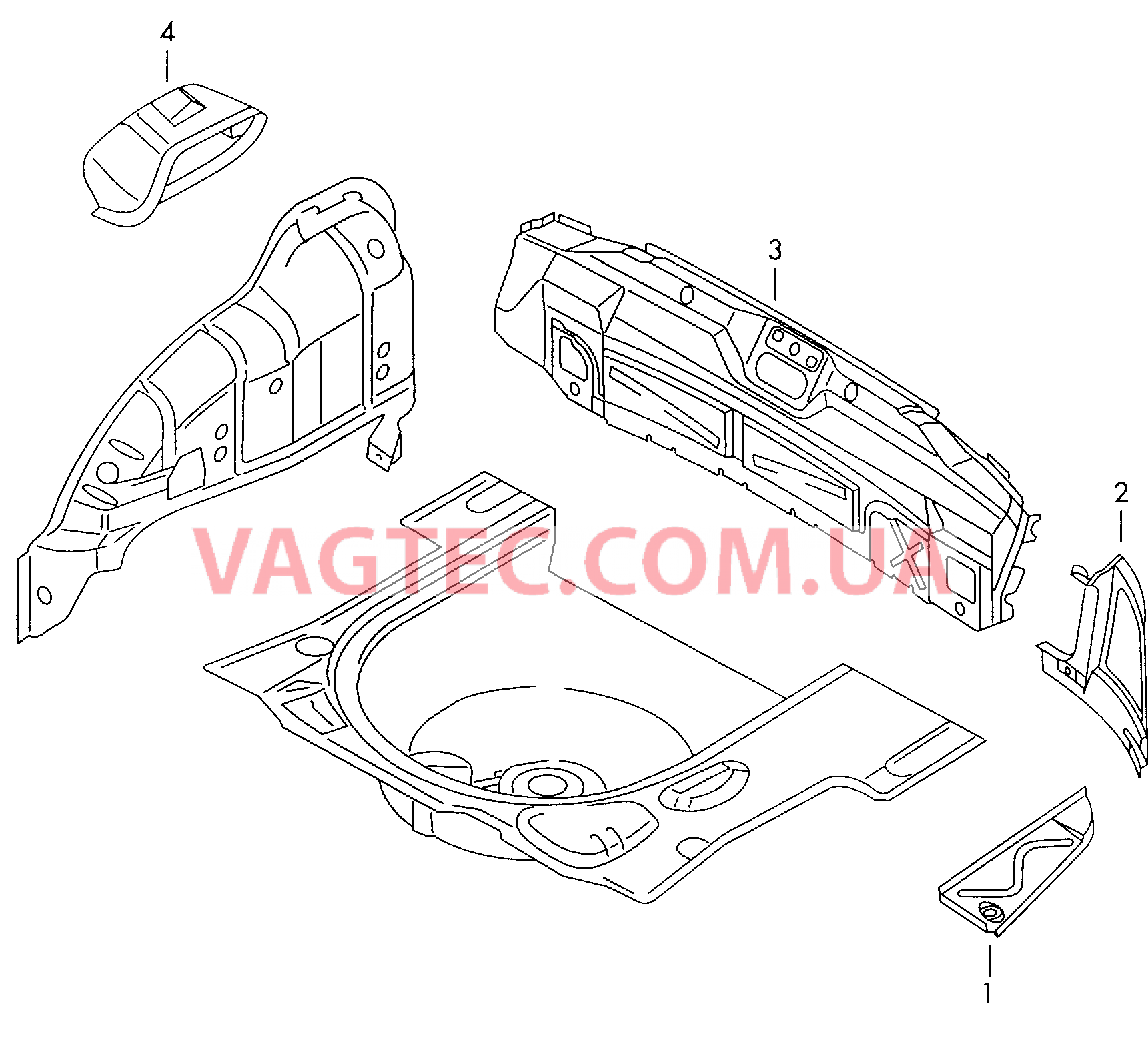 Пол багажника Задняя панель  для SKODA Octavia 2000