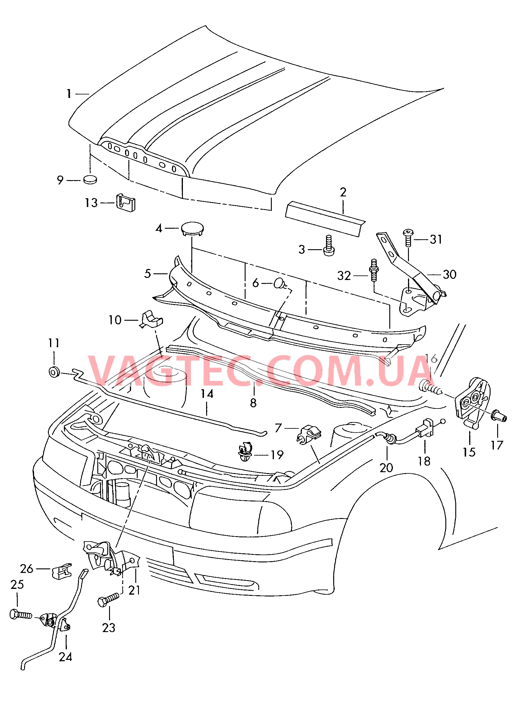 Капот SKODA OCTAVIA   для SKODA Octavia 2000