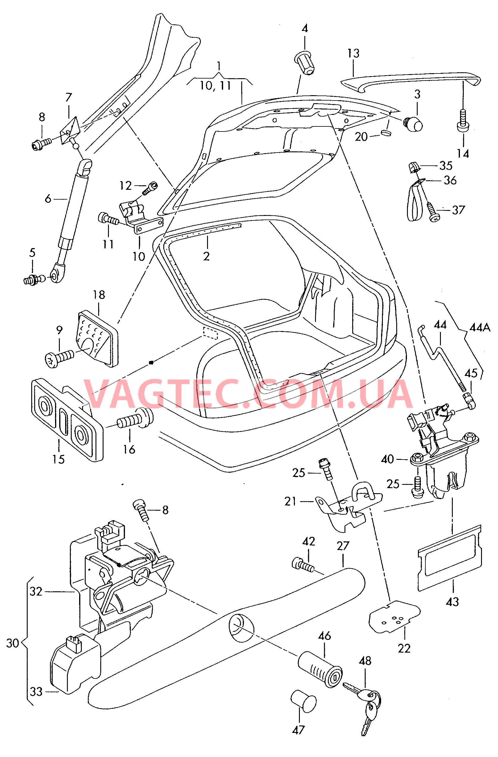 Крышка багажного отсека SKODA OCTAVIA   для SKODA Octavia 2001