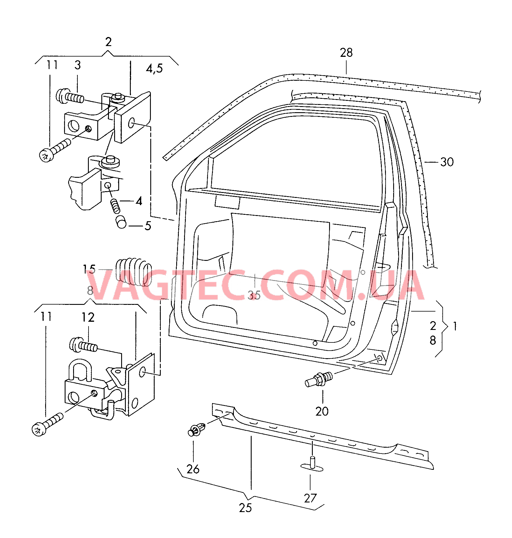 Двери Петля двери Уплотнитель двери  для SKODA Octavia 2005