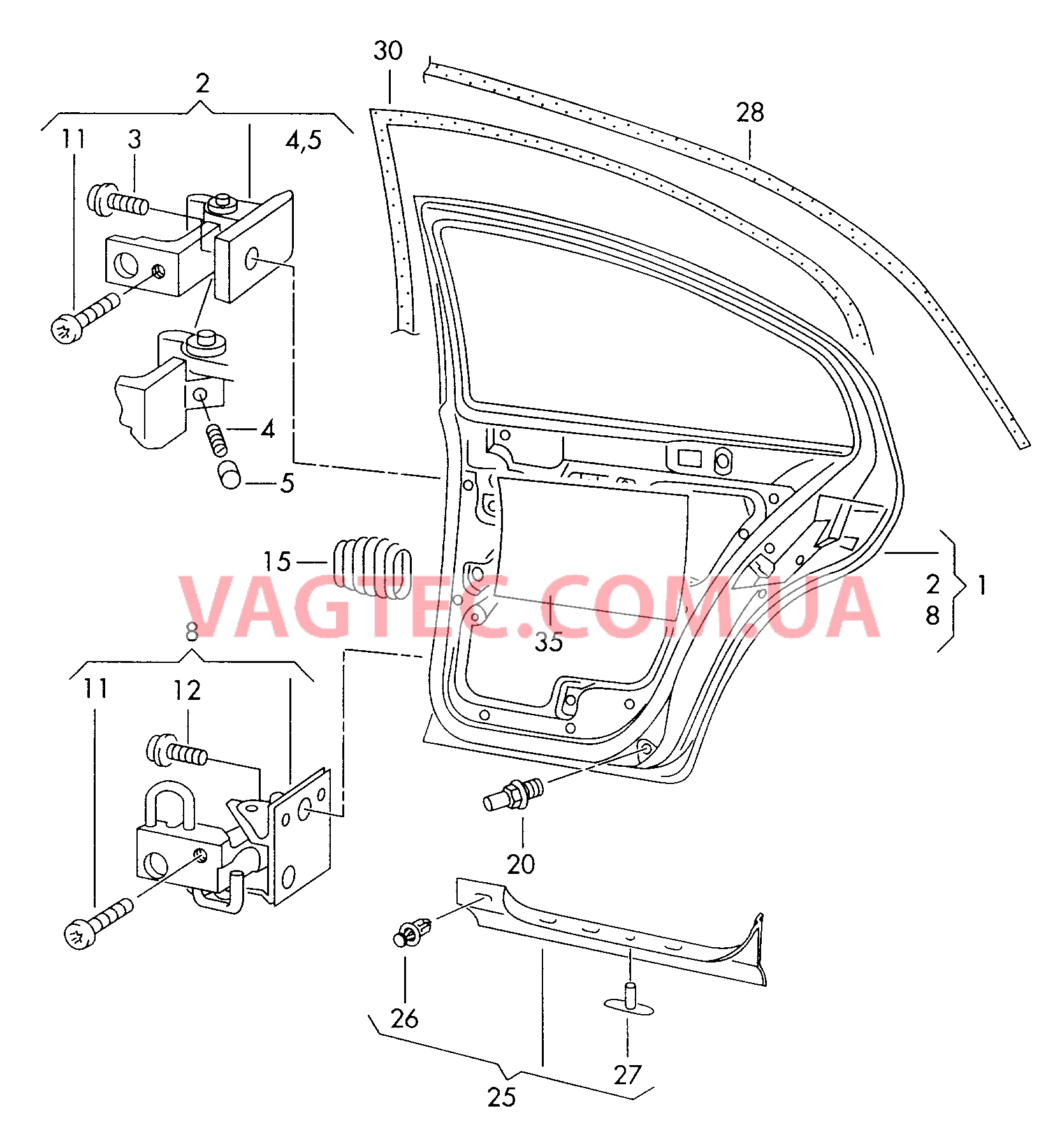 Двери Петля двери Уплотнитель двери  для SKODA Octavia 2009