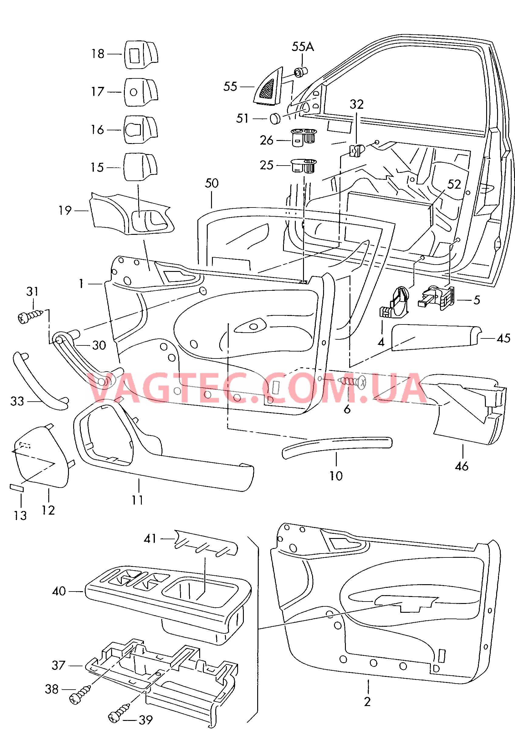 Обшивки дверей SKODA OCTAVIA   для SKODA Octavia 2000