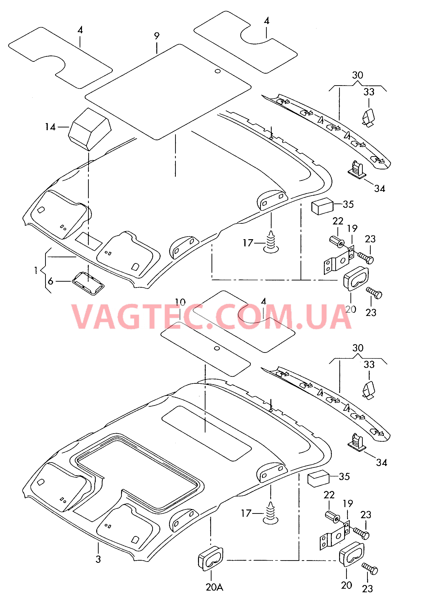 Обивка крыши  для SKODA Octavia 2005