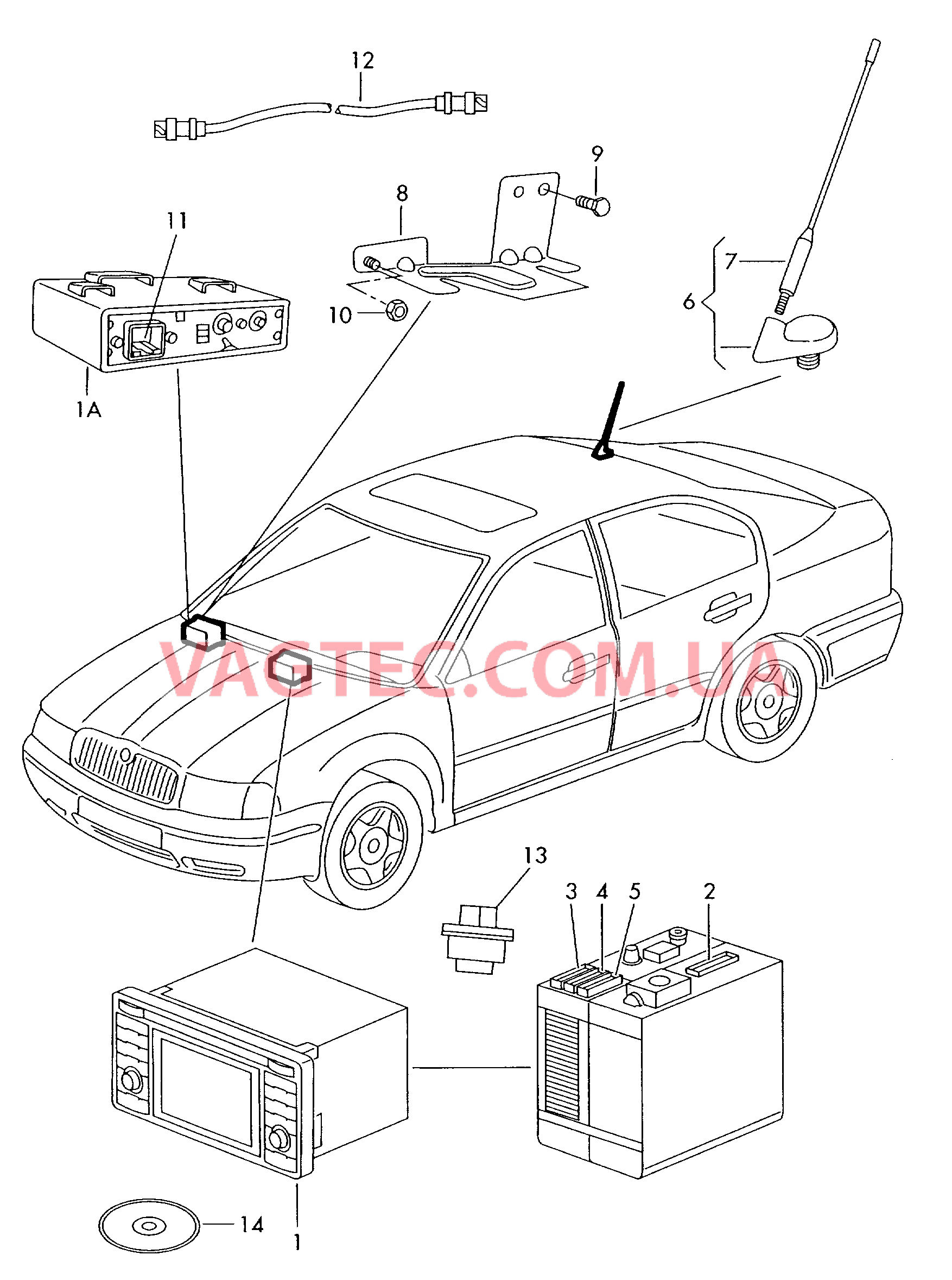 Электрические детали для системы навигации  Магнитола  для SKODA Octavia 2000