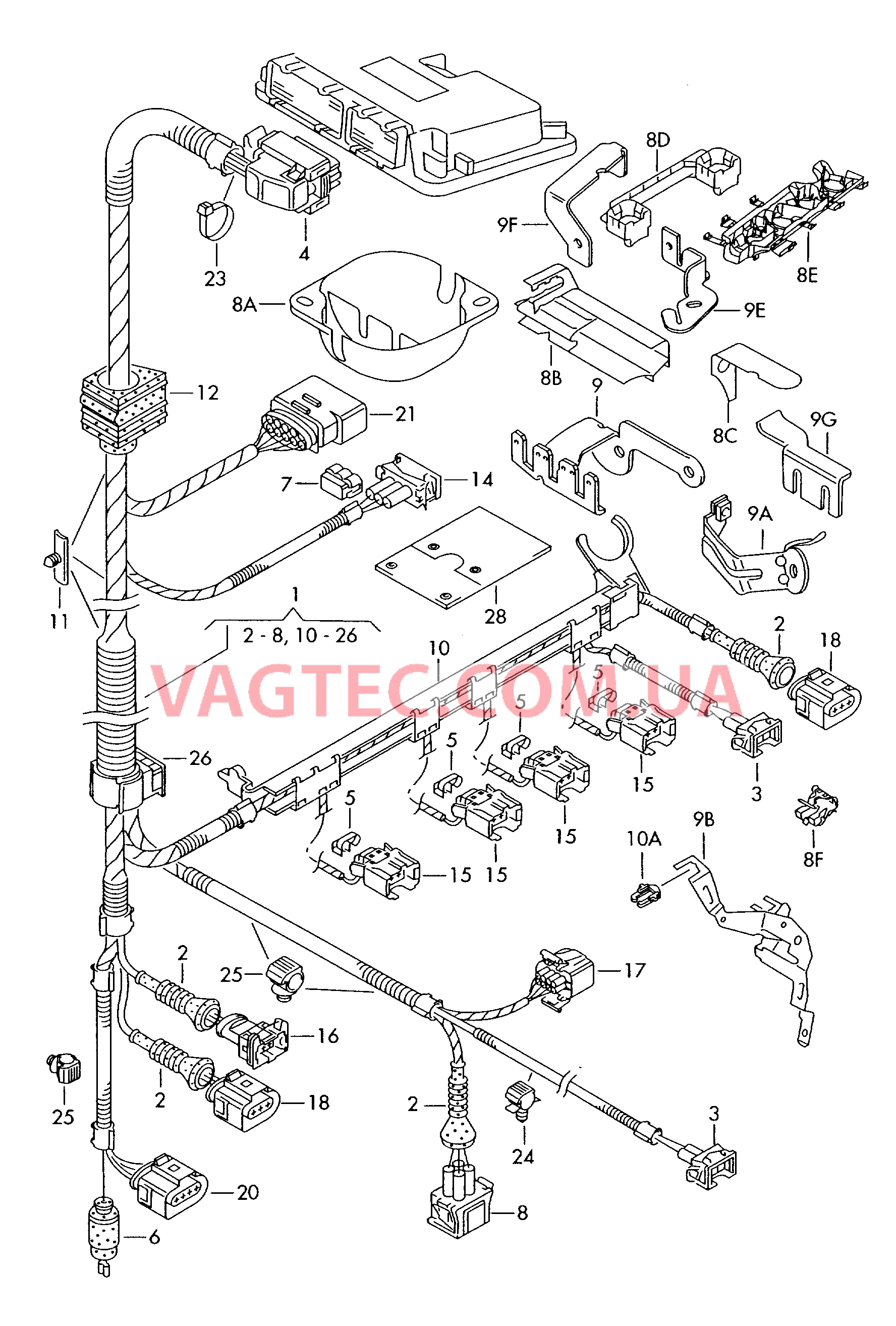 Жгут проводов для двигателя  для VOLKSWAGEN GOLF 2002