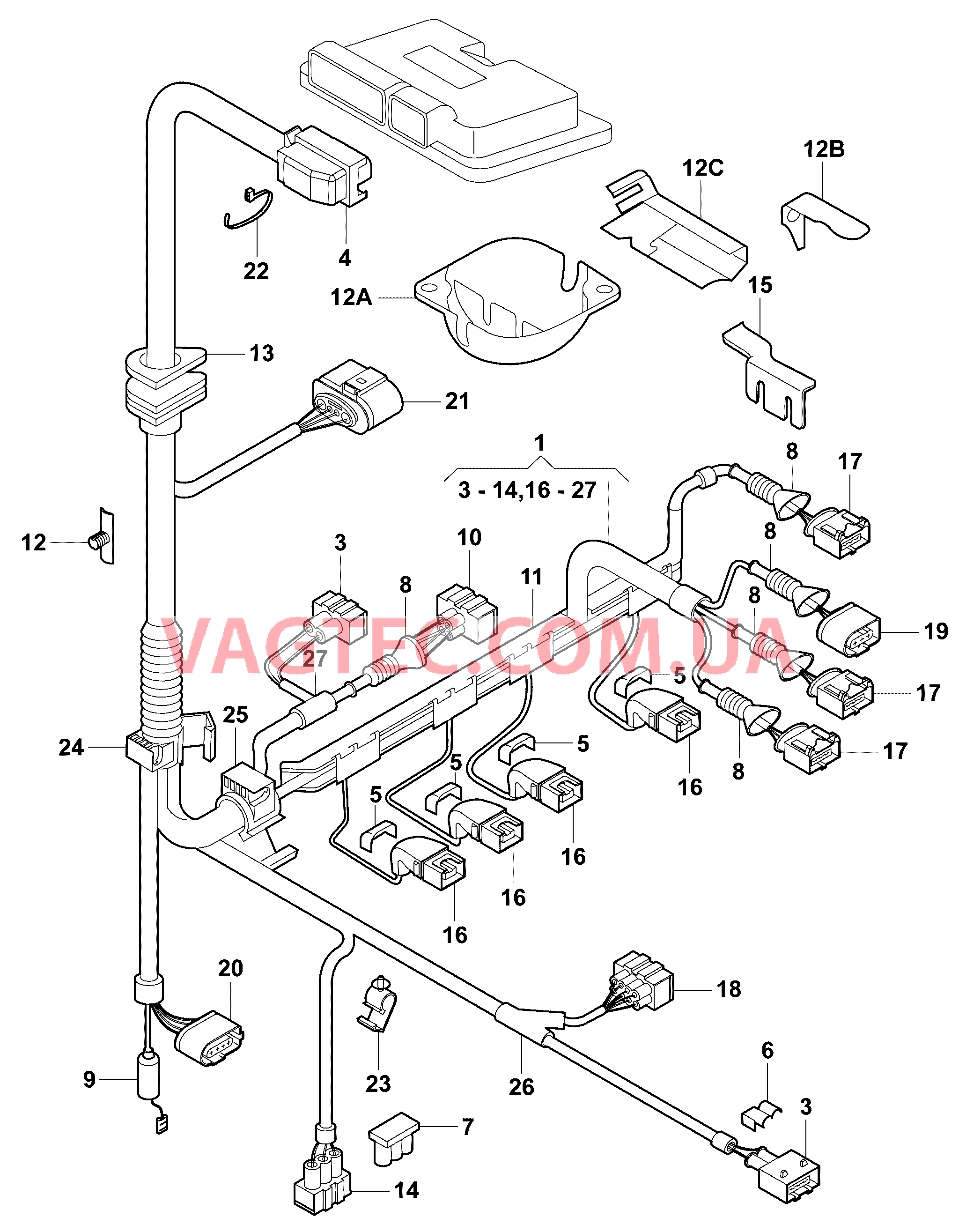 Жгут проводов для двигателя  для VOLKSWAGEN Polo 2004