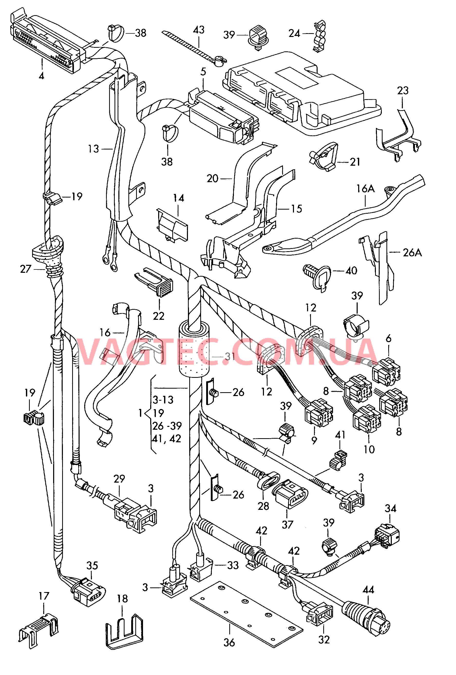 Жгут проводов для моторн. отс.  для SEAT Leon 2002
