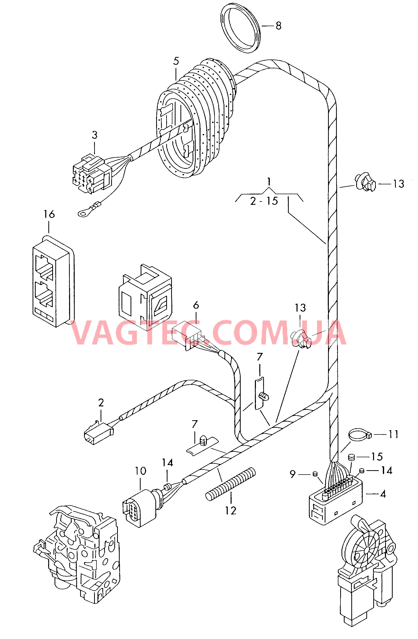 Жгут проводов двери  для SKODA Octavia 2007