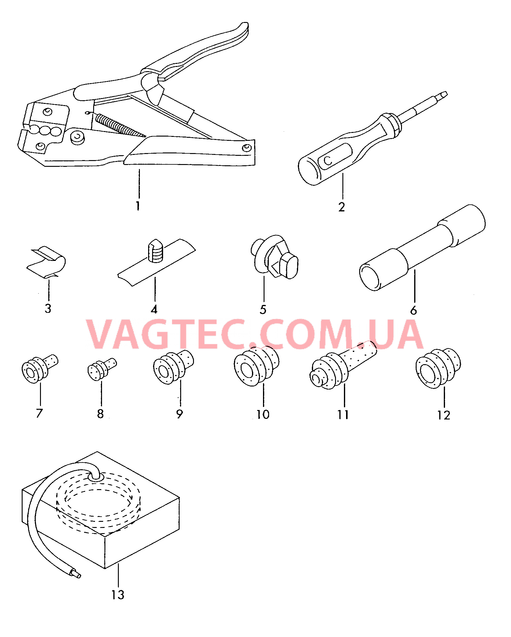 Цанга Инструмент для монт. наконечн. Комплект контактов  для SKODA Octavia 2000