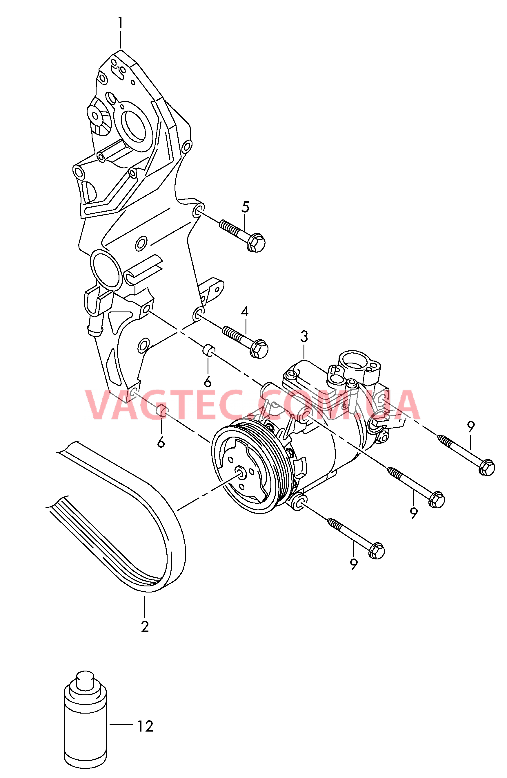 Компрессор климатической уст. Детали соединительные и крепежные для компрессора  для SEAT Ibiza 2015